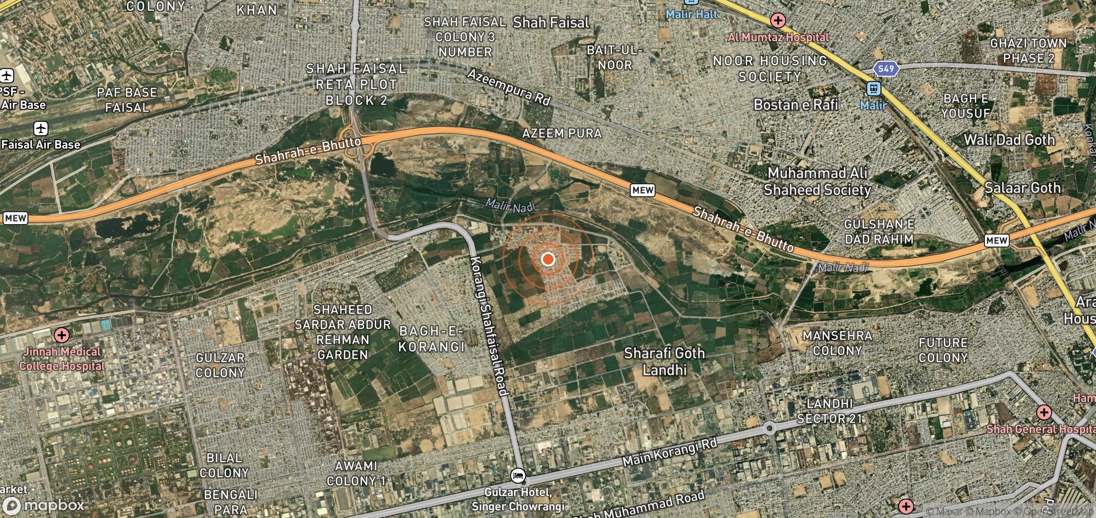 Mapa satelital de plumas de metano en Pakistán