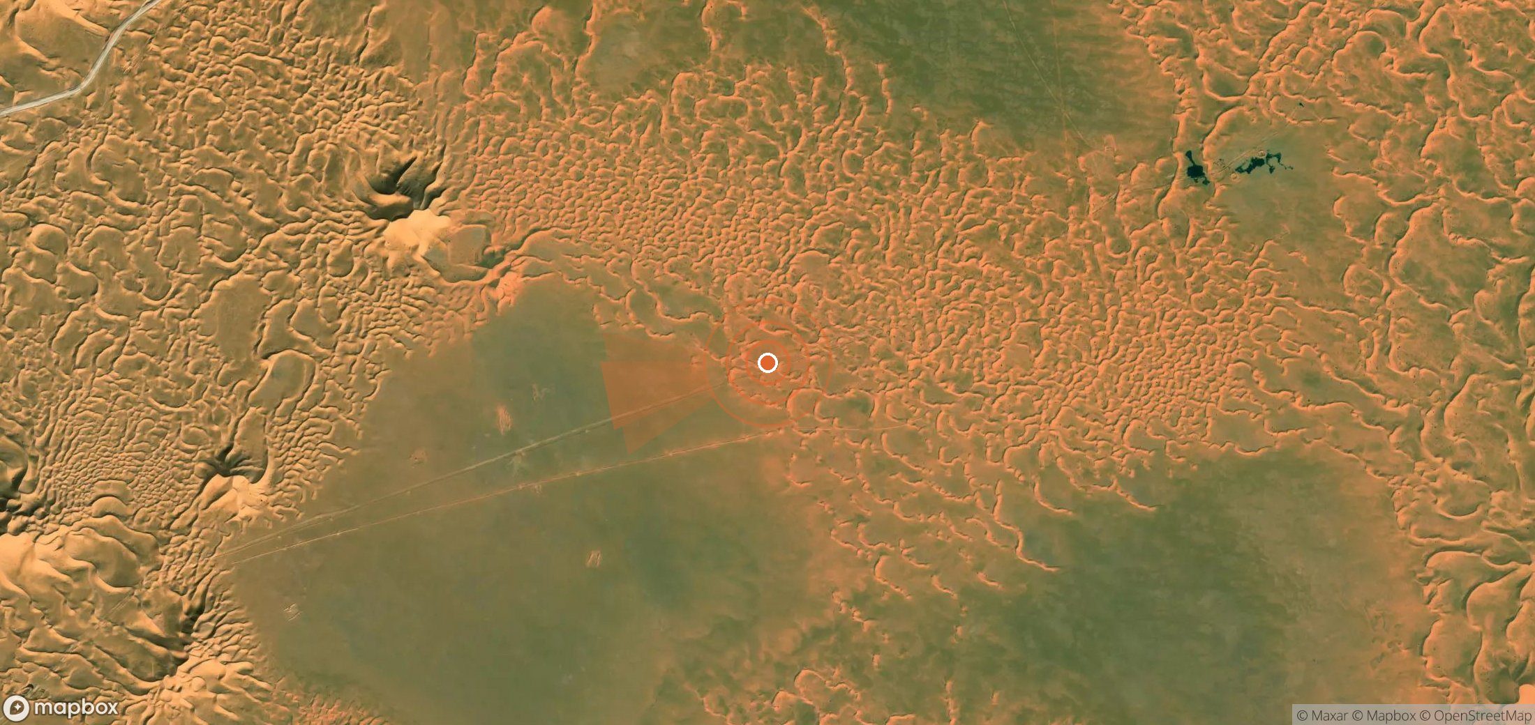 Satellite map of methane plume locations in Algeria