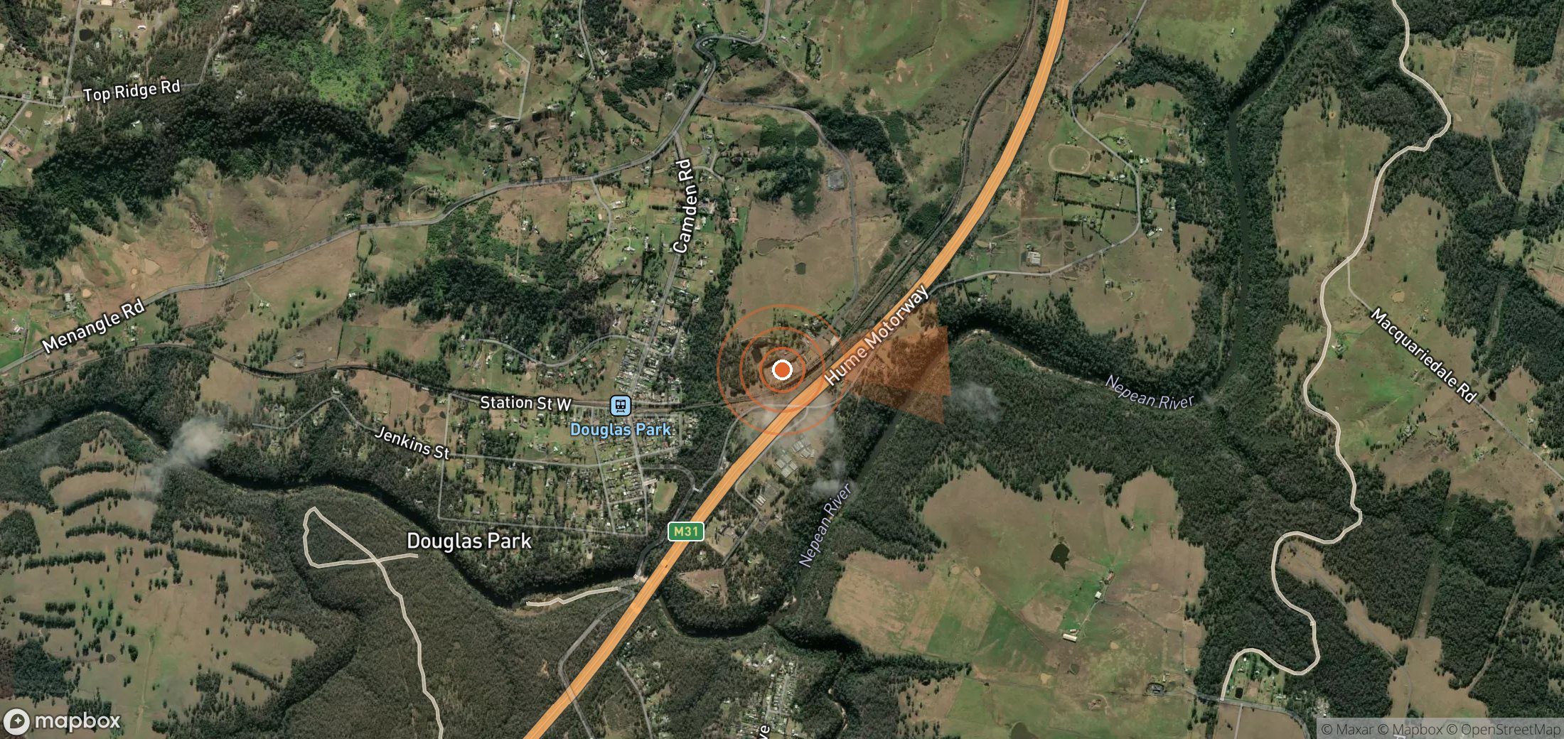 Satellite map of methane plume locations in Australia