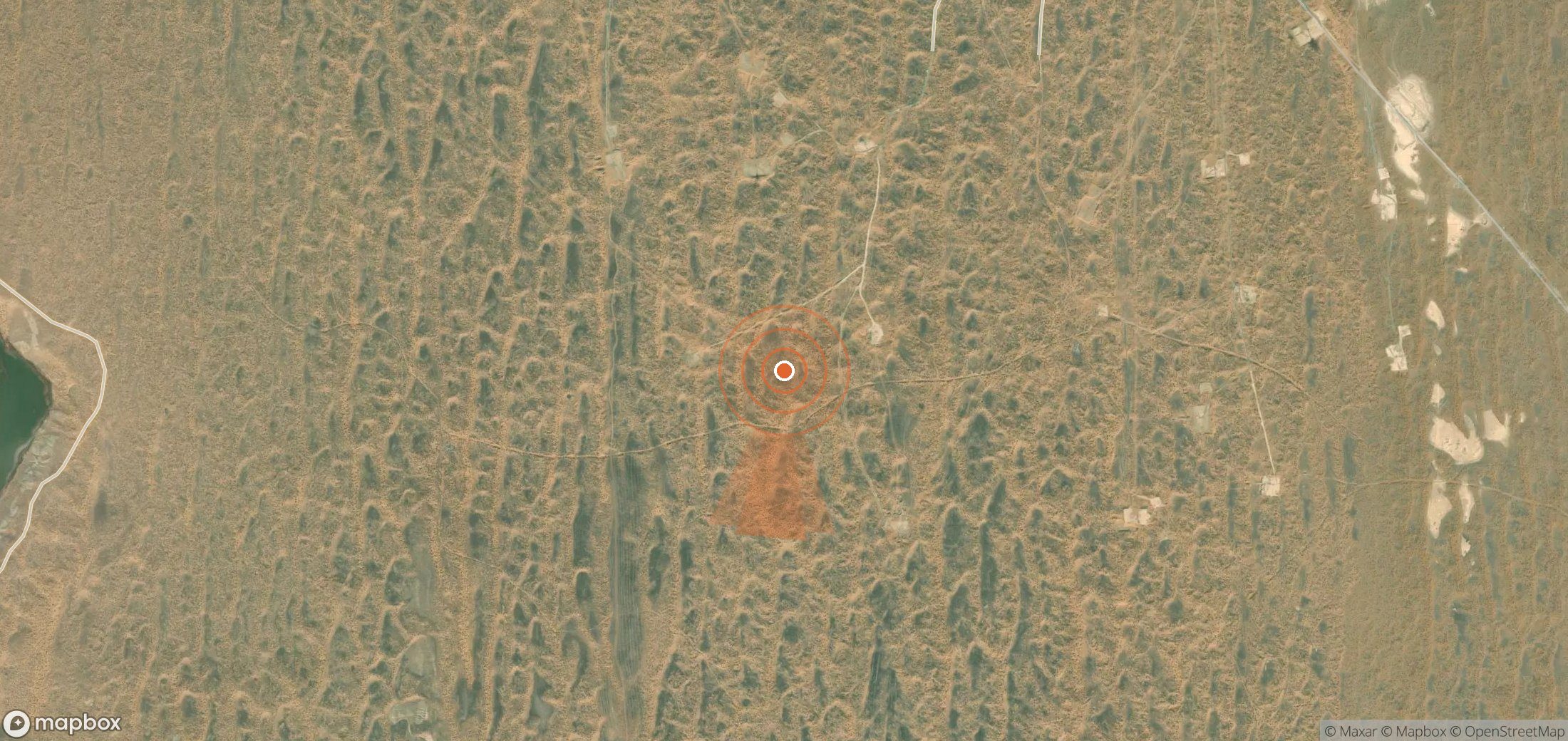 Satellite map of methane plume locations in Uzbekistan