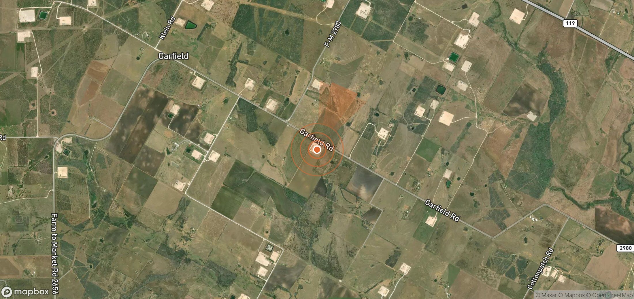 Satellite map of methane plume locations in United States