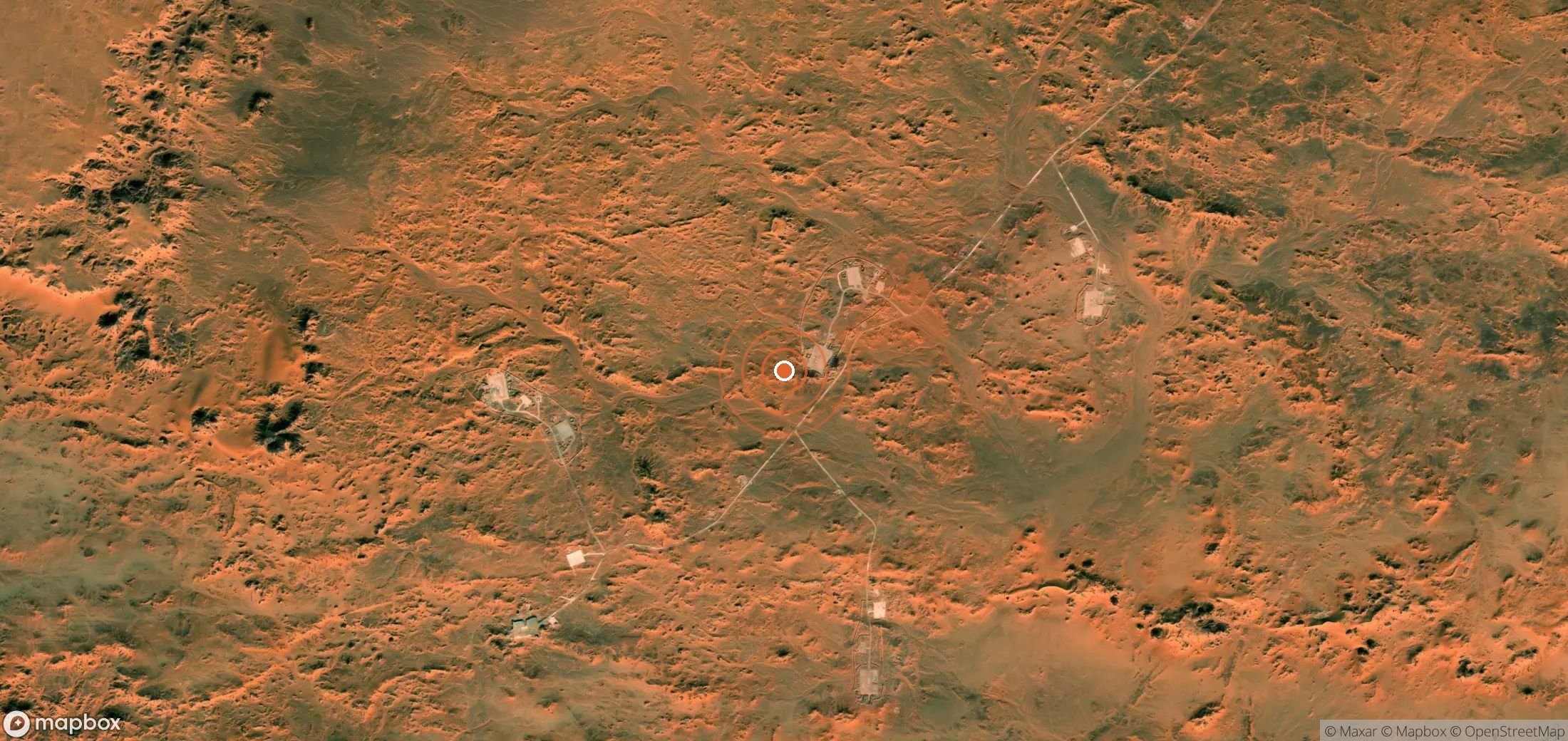 Satellite map of methane plume locations in Algeria