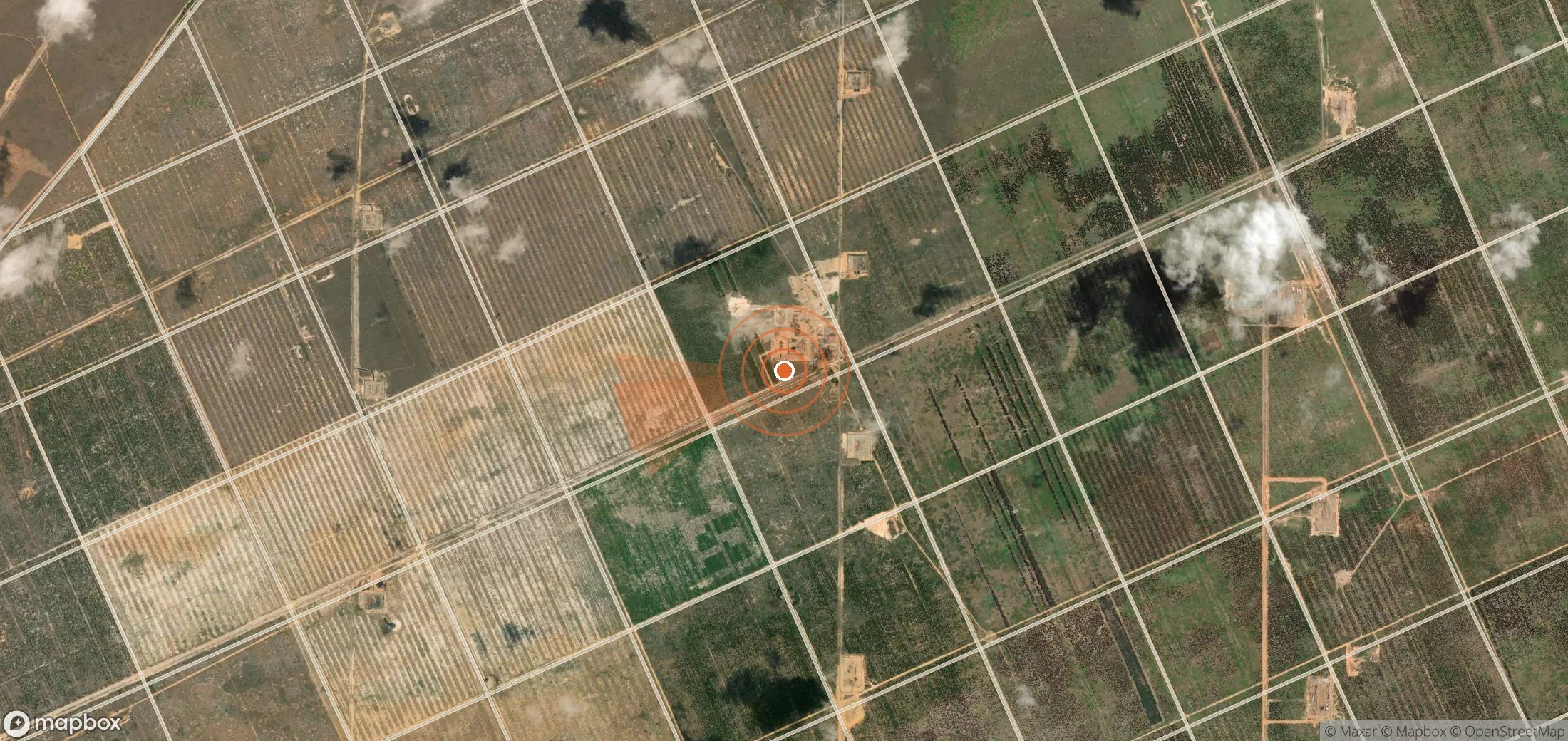 Satellite map of methane plume locations in Venezuela