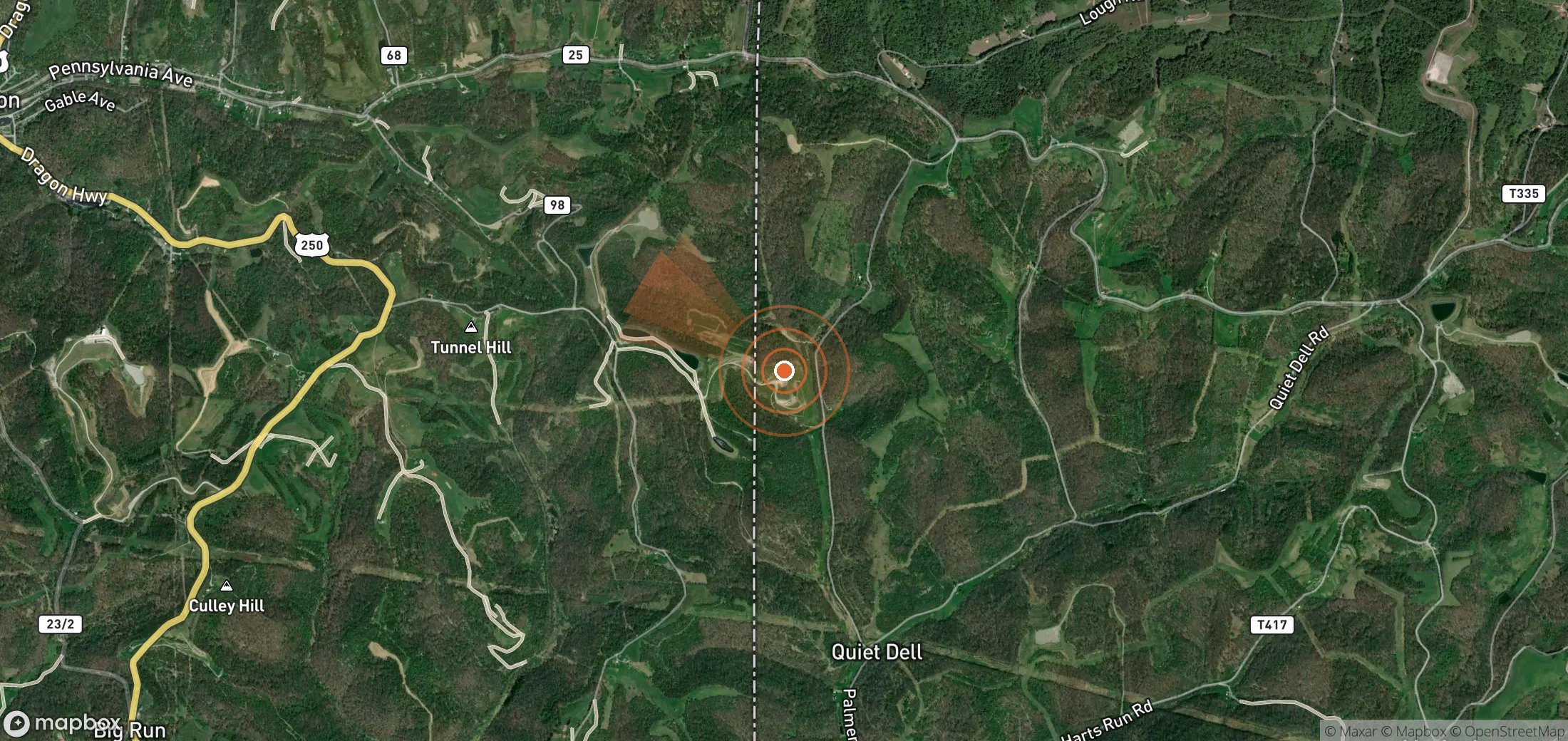 Mapa satelital de plumas de metano en Estados Unidos