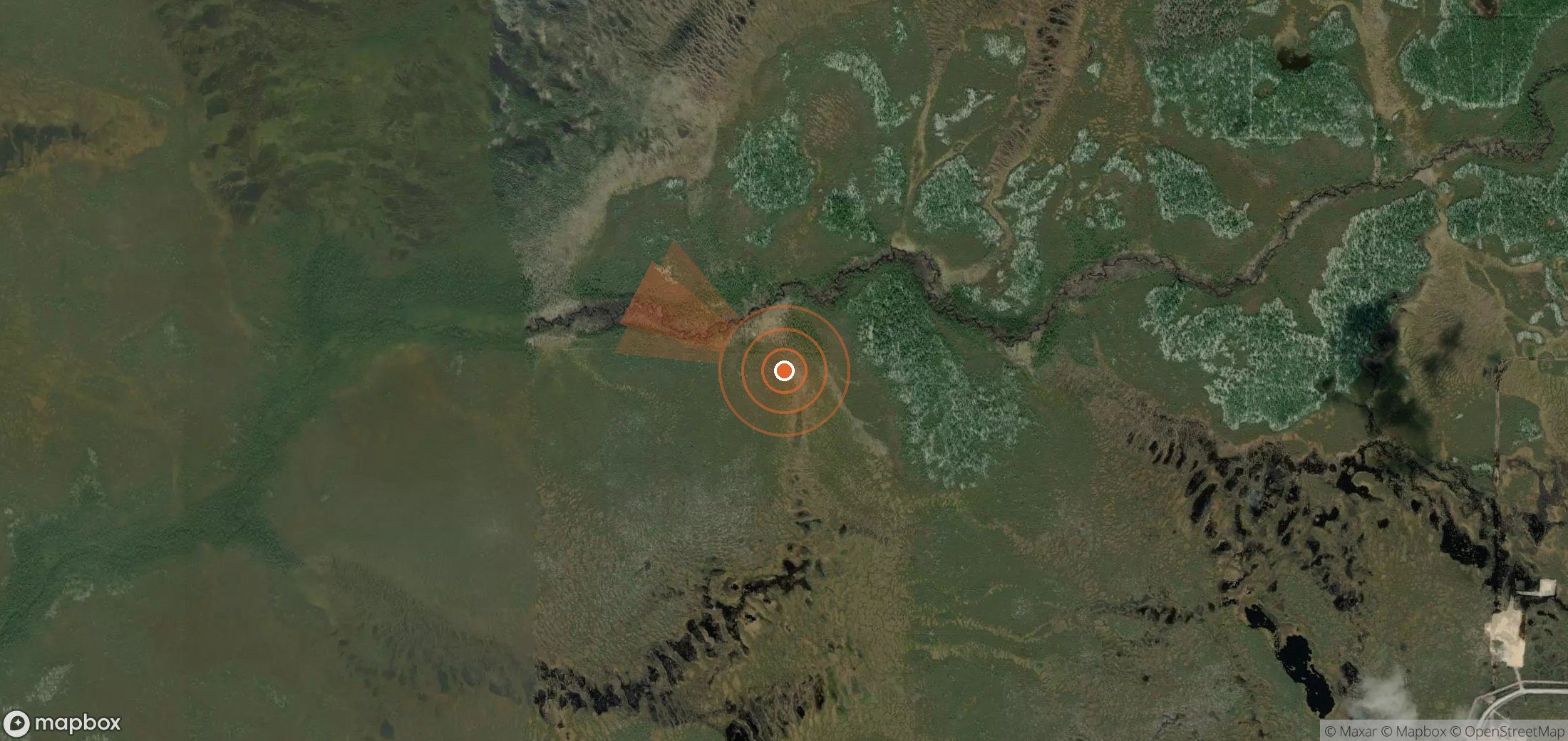 Satellite map of methane plume locations in Russia
