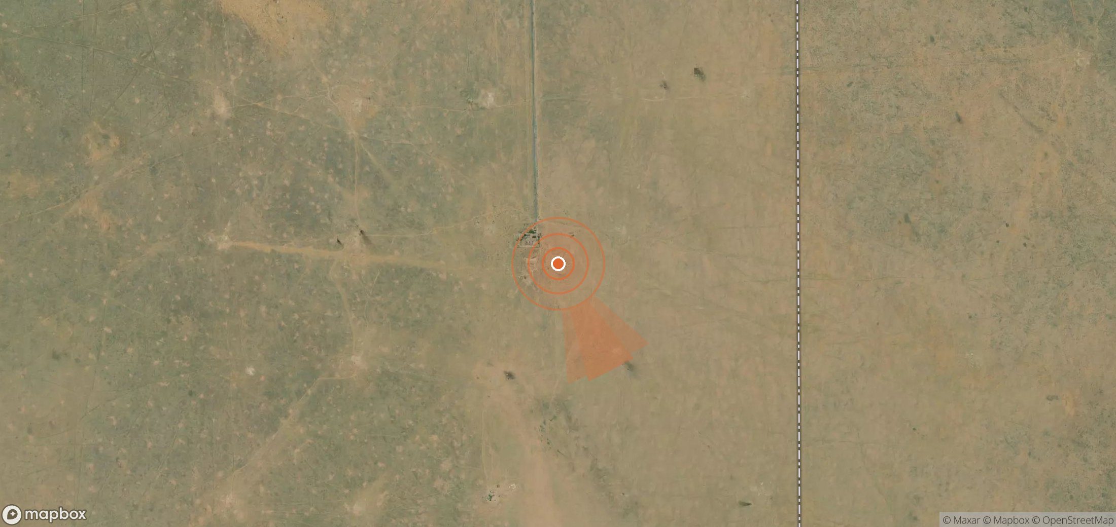 Mapa satelital de plumas de metano en Turkmenistán