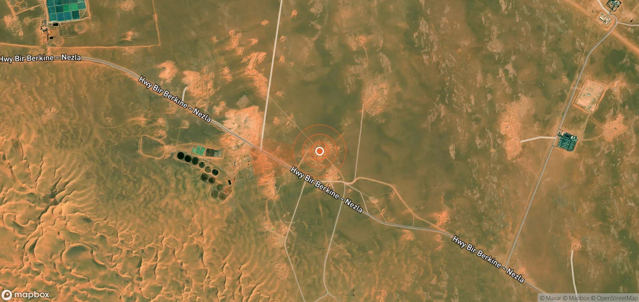 Mapa satelital de plumas de metano en Argelia