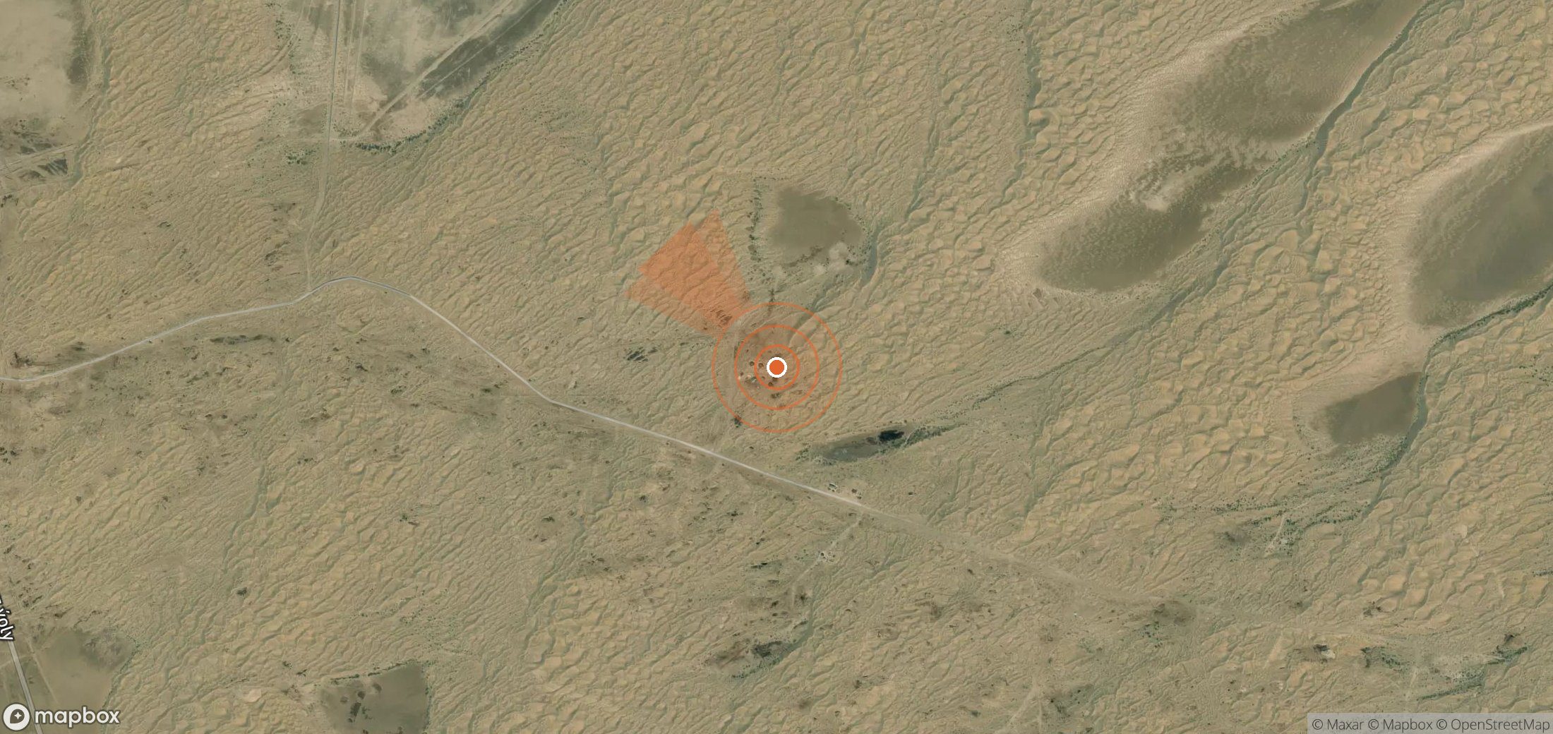 Mapa satelital de plumas de metano en Turkmenistán
