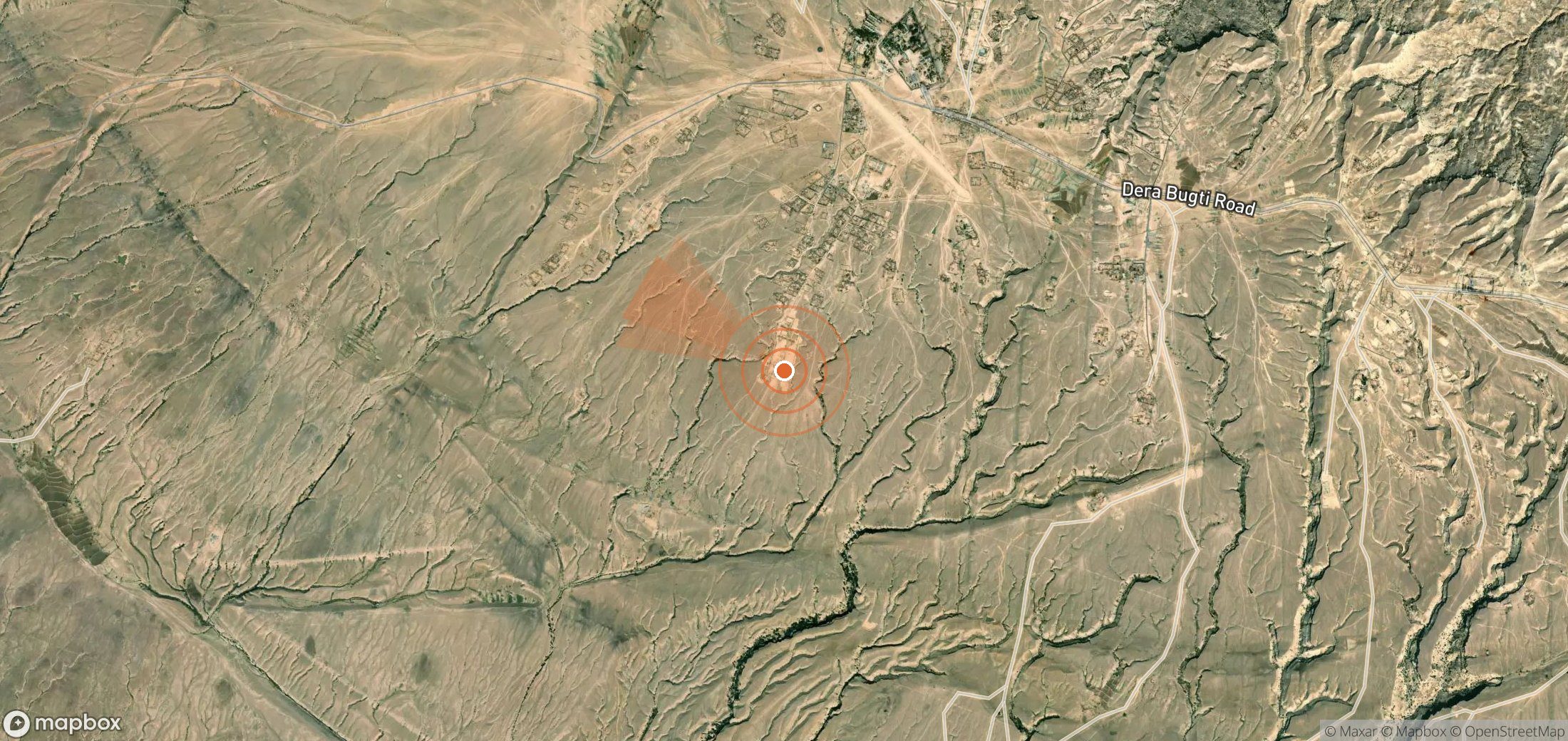 Satellite map of methane plume locations in Pakistan