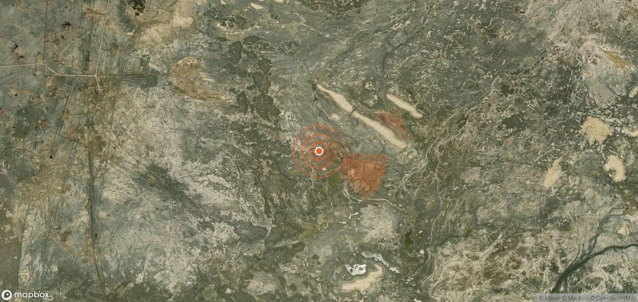 Satellite map of methane plume locations in Turkmenistan