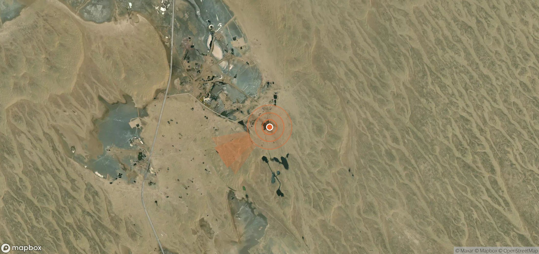 Mapa satelital de plumas de metano en Turkmenistán