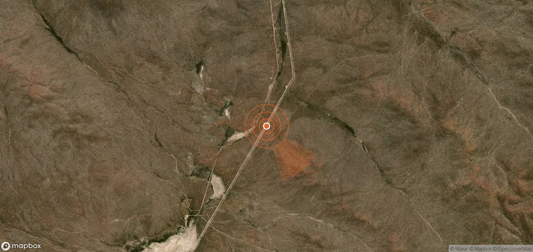 Satellite map of methane plume locations in Argentina