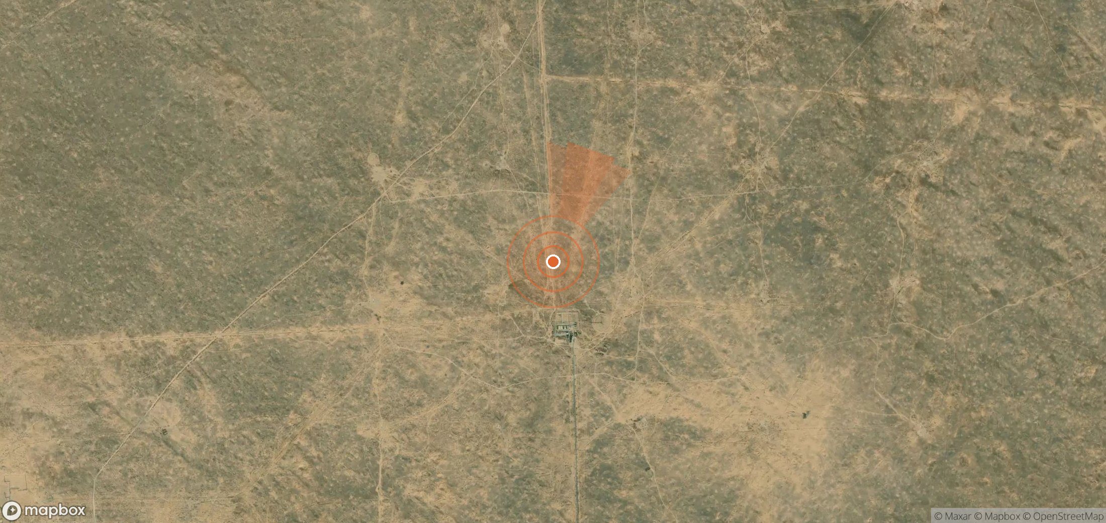 Mapa satelital de plumas de metano en Turkmenistán