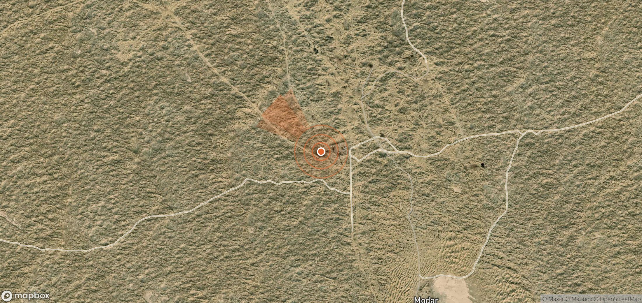 Satellite map of methane plume locations in Turkmenistan