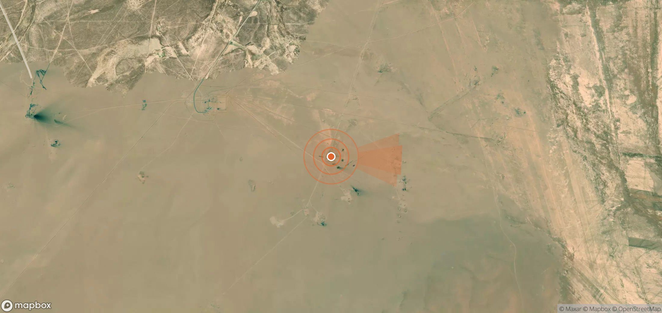 Satellite map of methane plume locations in Syria