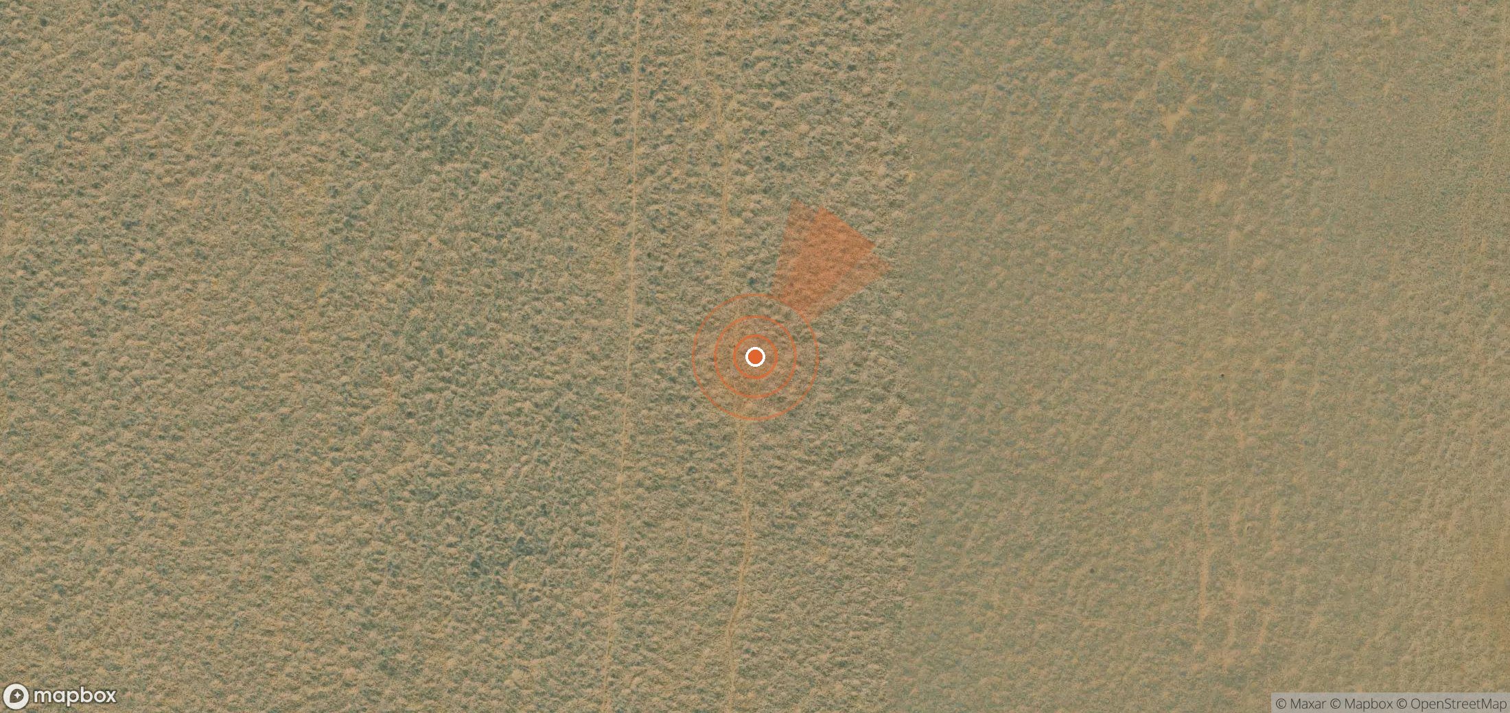 Satellite map of methane plume locations in Turkmenistan