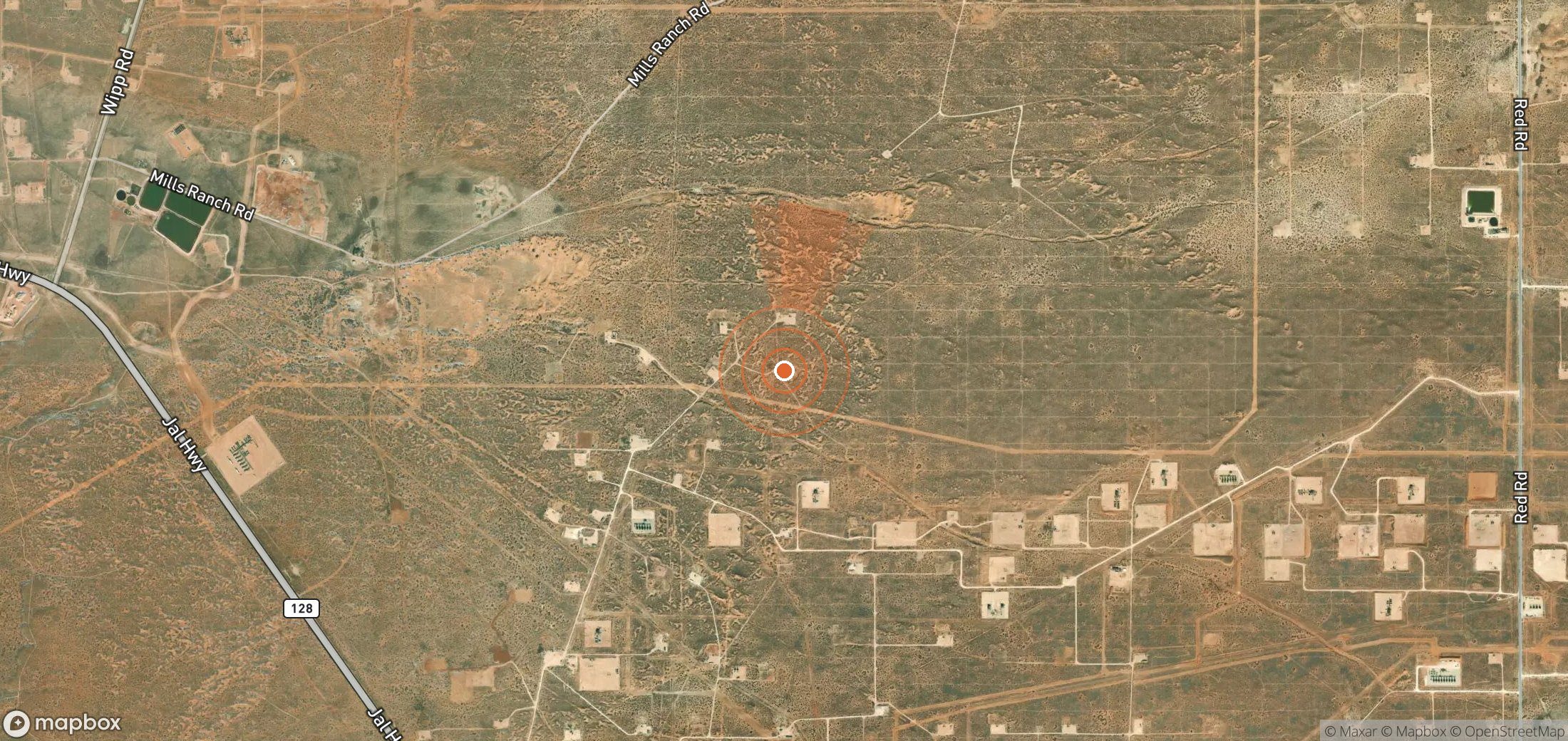 Mapa satelital de plumas de metano en Estados Unidos
