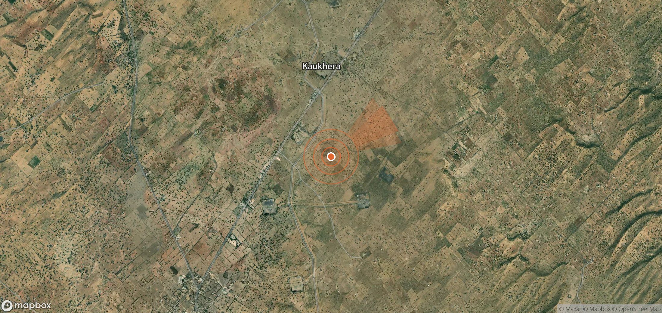 Satellite map of methane plume locations in India