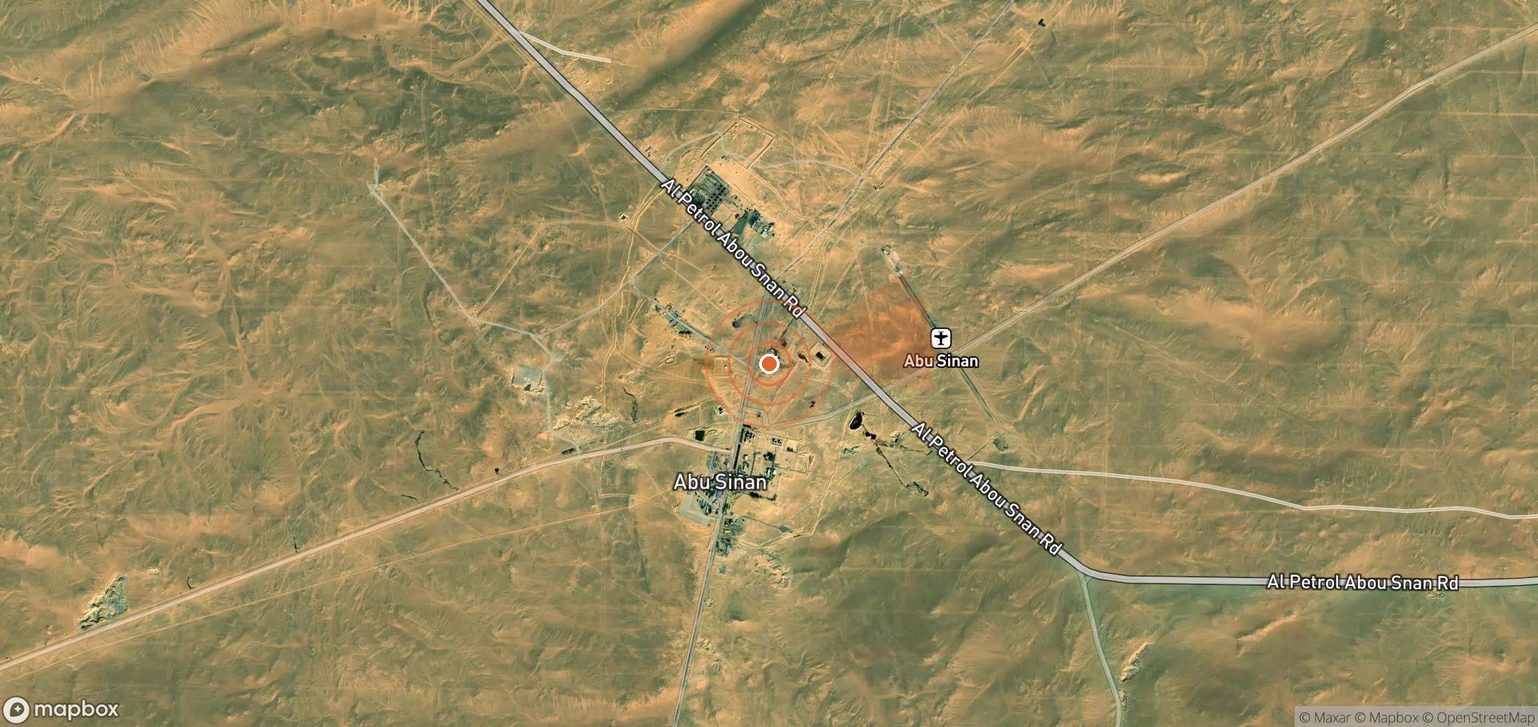 Satellite map of methane plume locations in Egypt