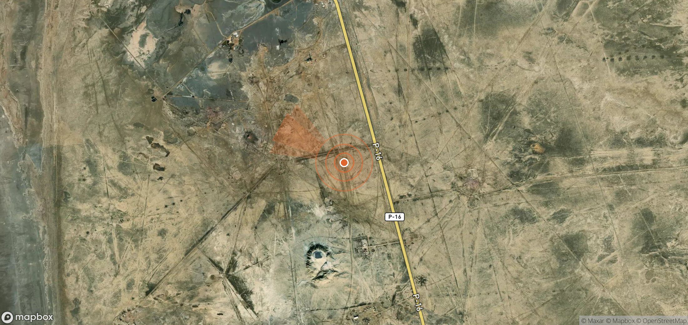 Satellite map of methane plume locations in Turkmenistan