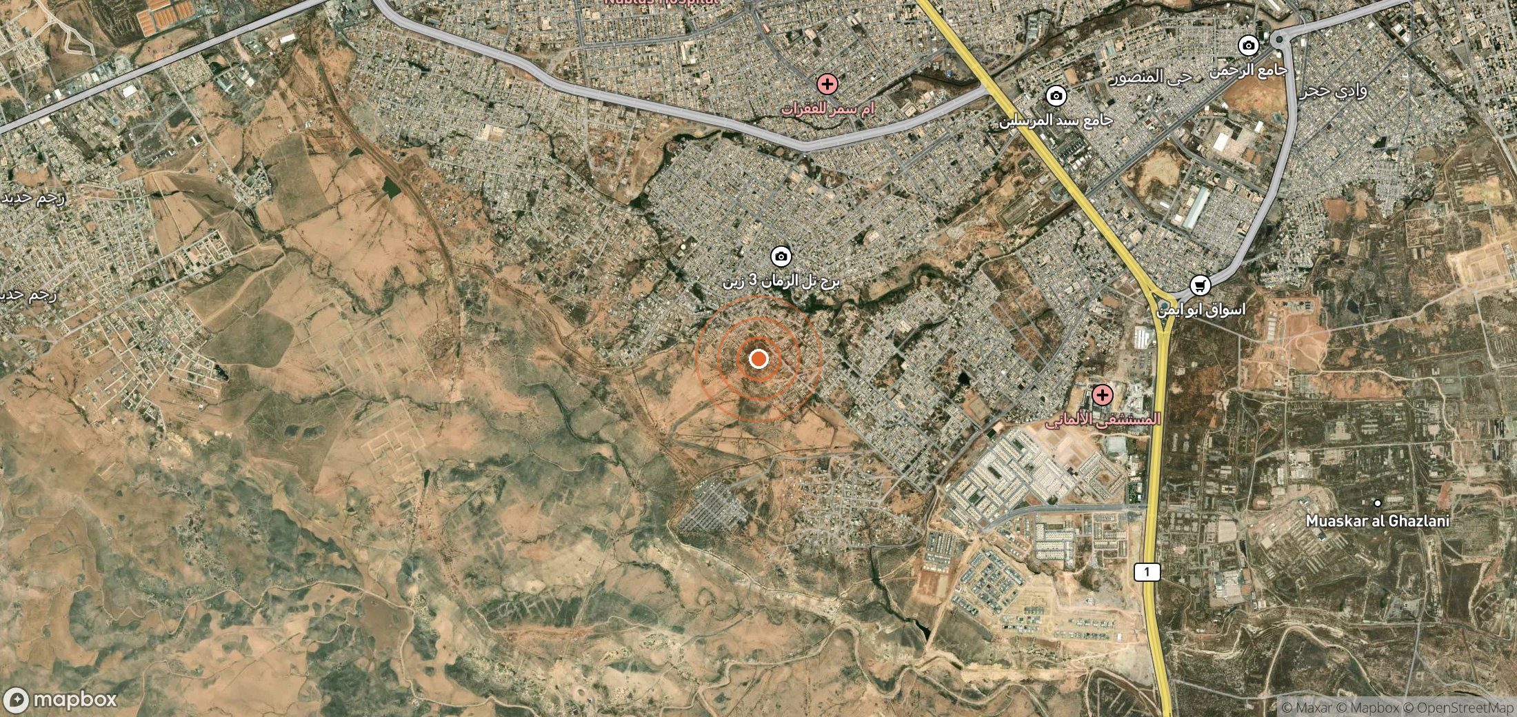 Satellite map of methane plume locations in Iraq