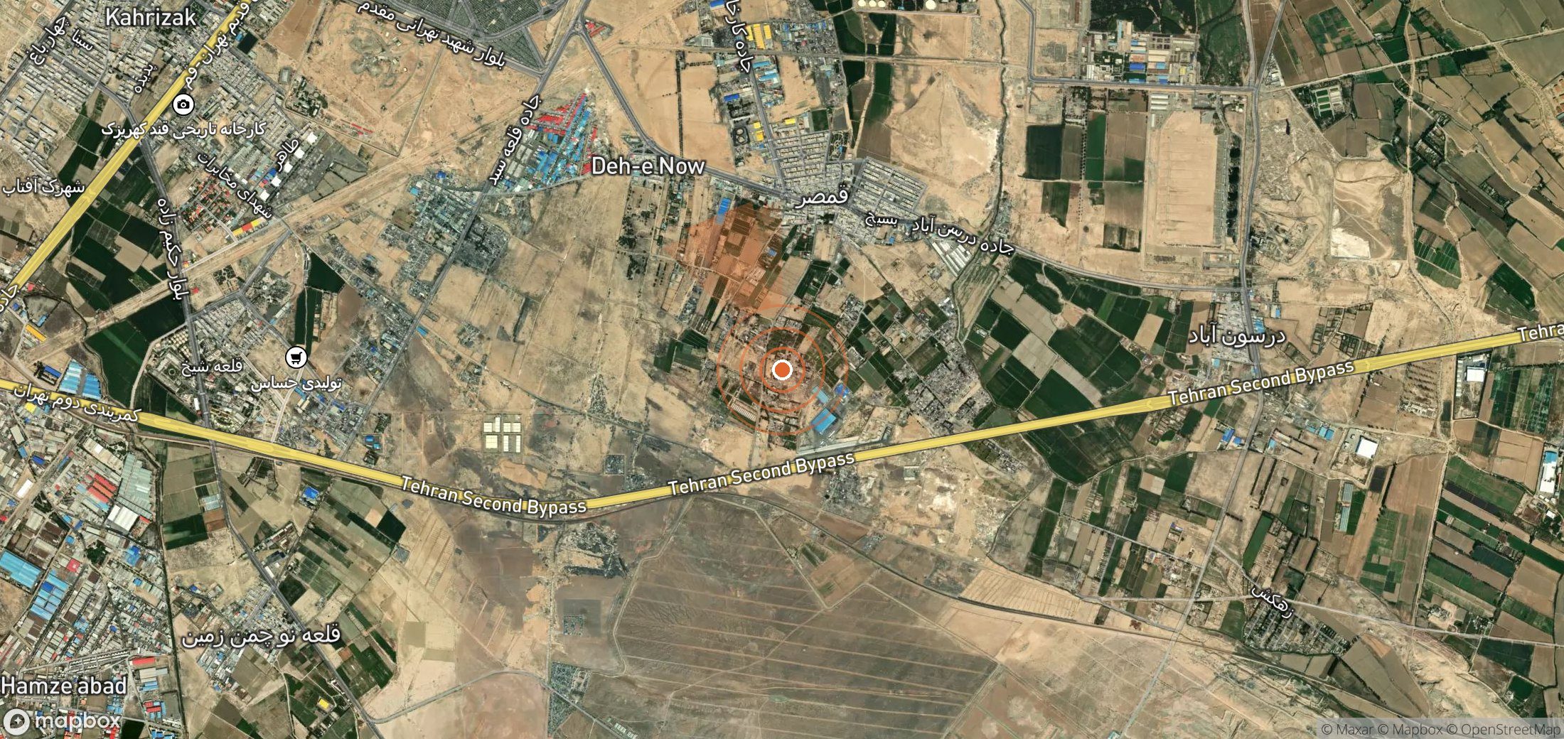 Satellite map of methane plume locations in Iran