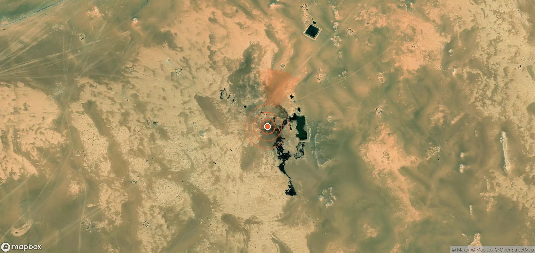 Mapa satelital de plumas de metano en Libia