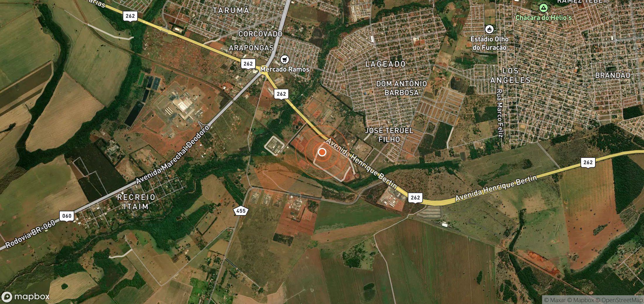 Satellite map of methane plume locations in Brazil