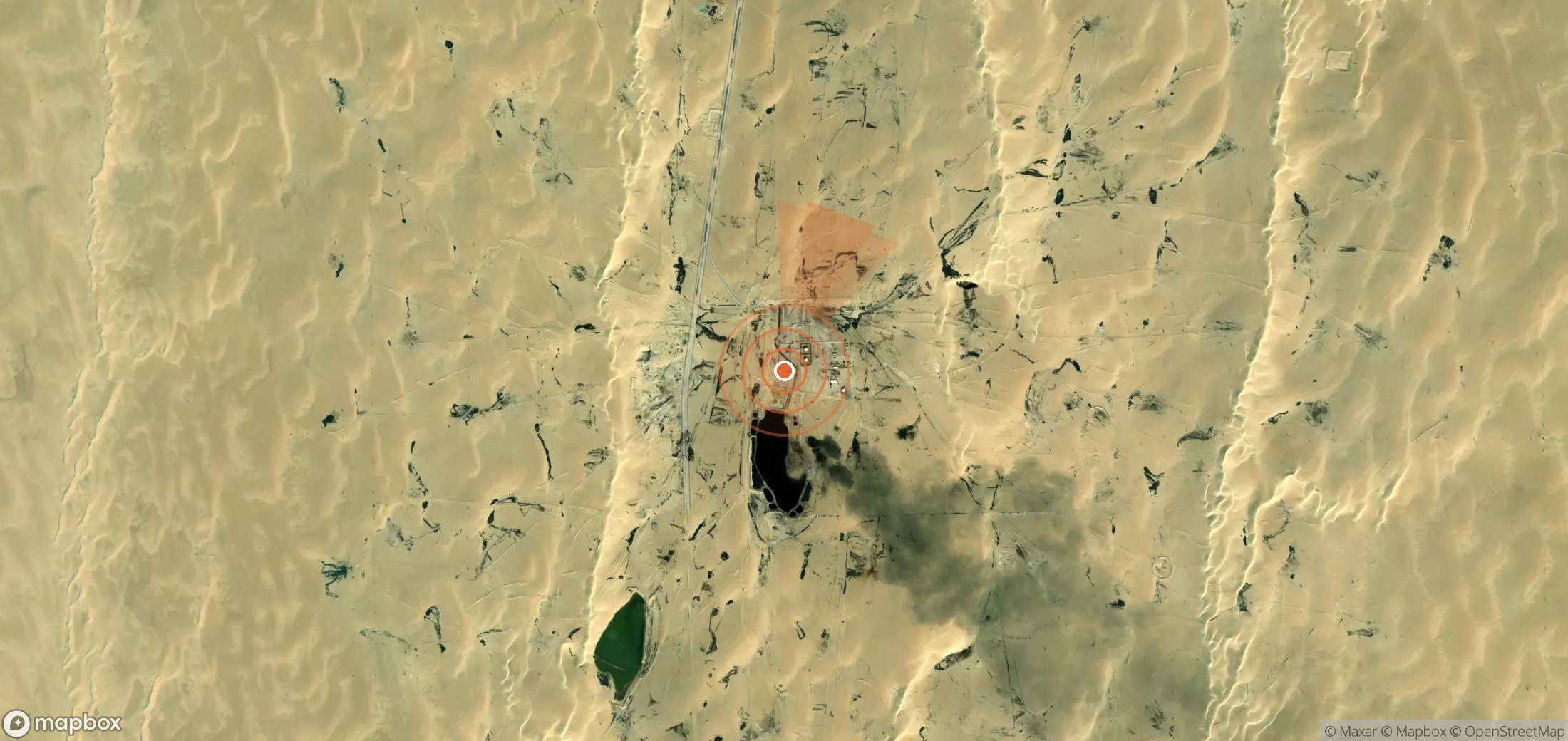 Mapa satelital de plumas de metano en Libia