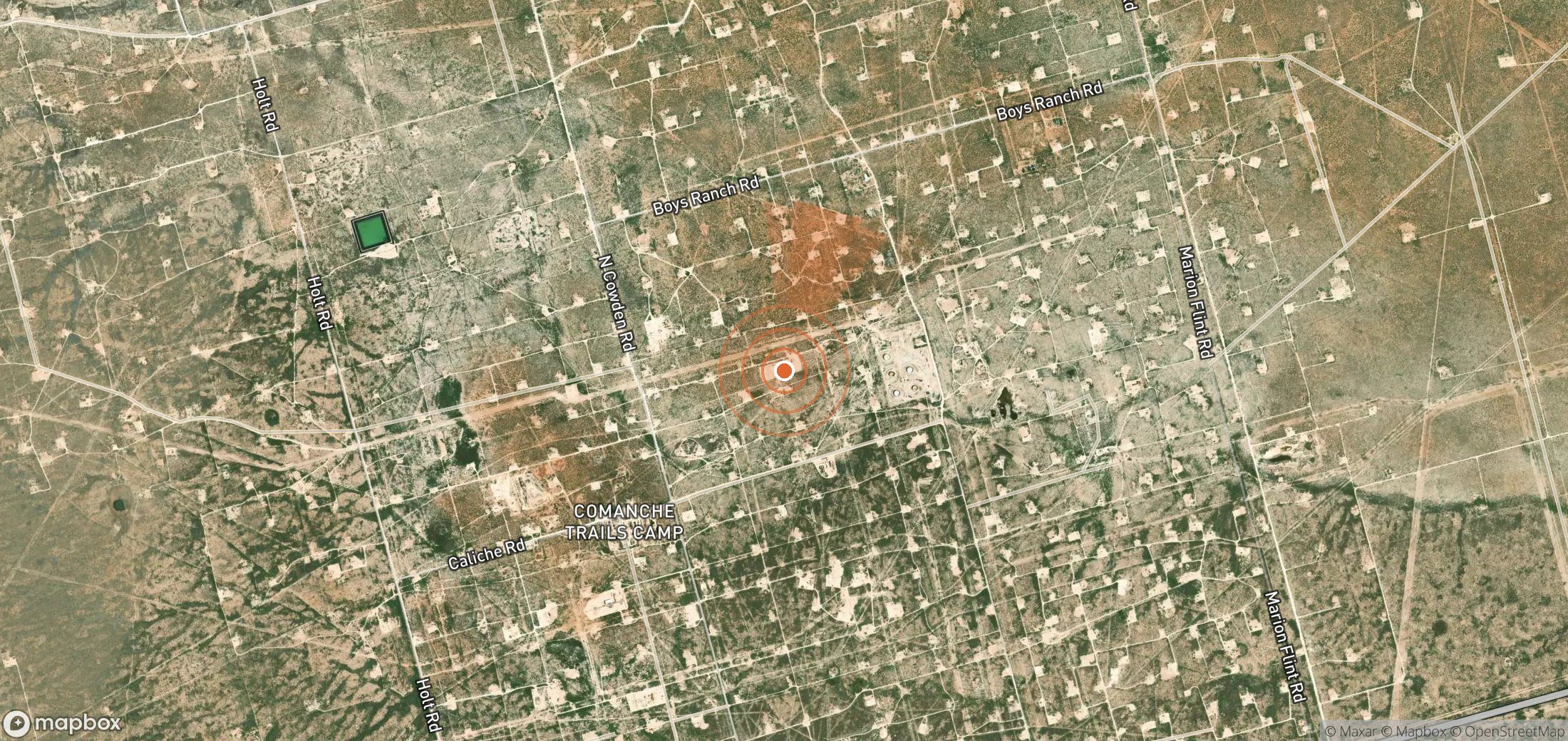 Satellite map of methane plume locations in United States