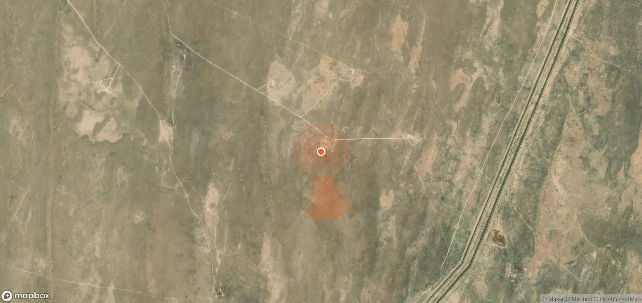 Mapa satelital de plumas de metano en Uzbekistán