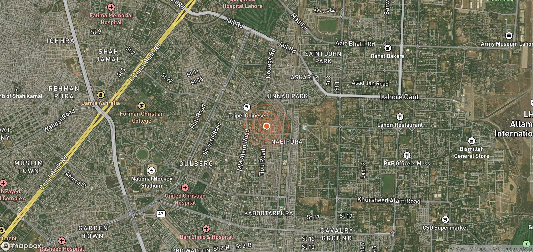 Satellite map of methane plume locations in Pakistan