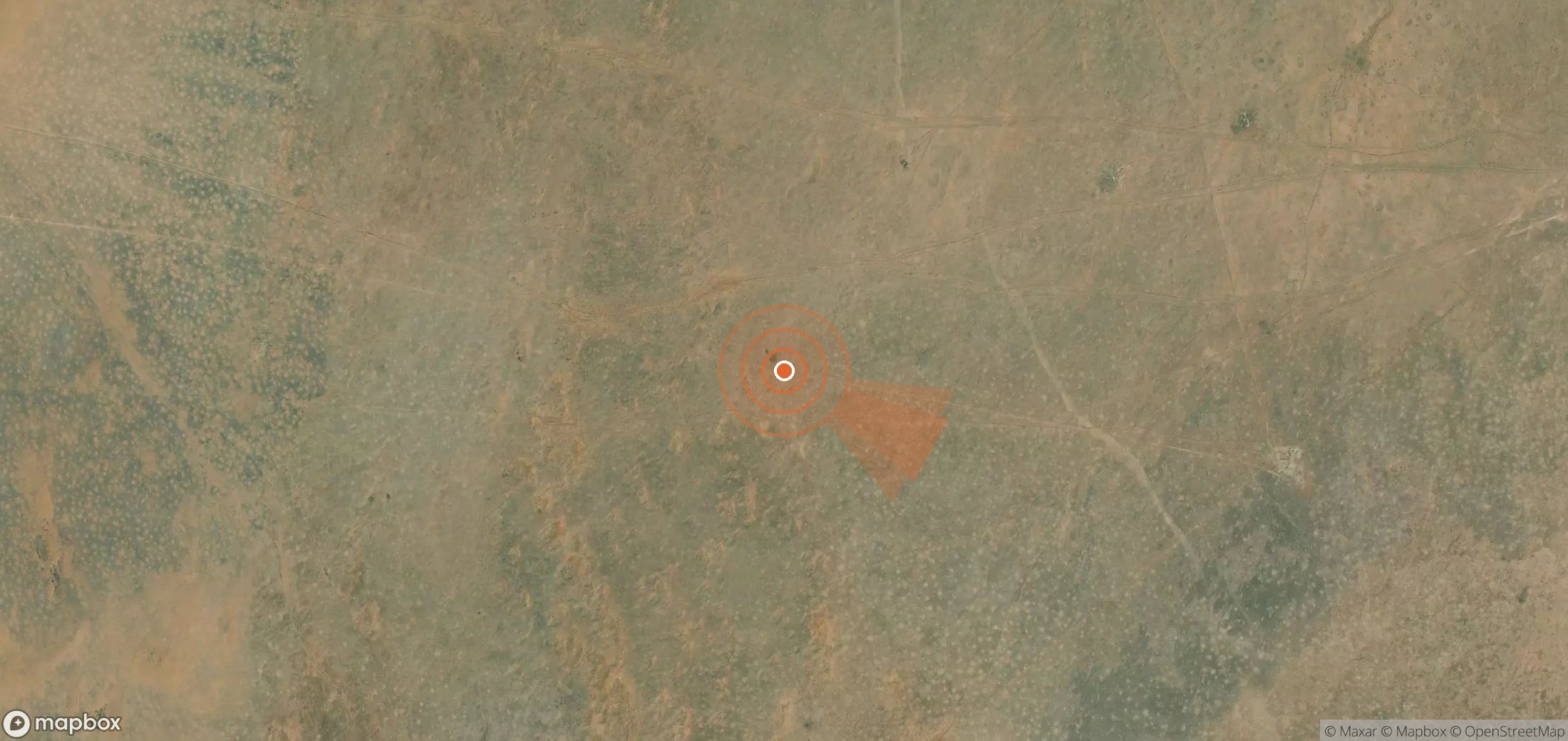 Mapa satelital de plumas de metano en Turkmenistán