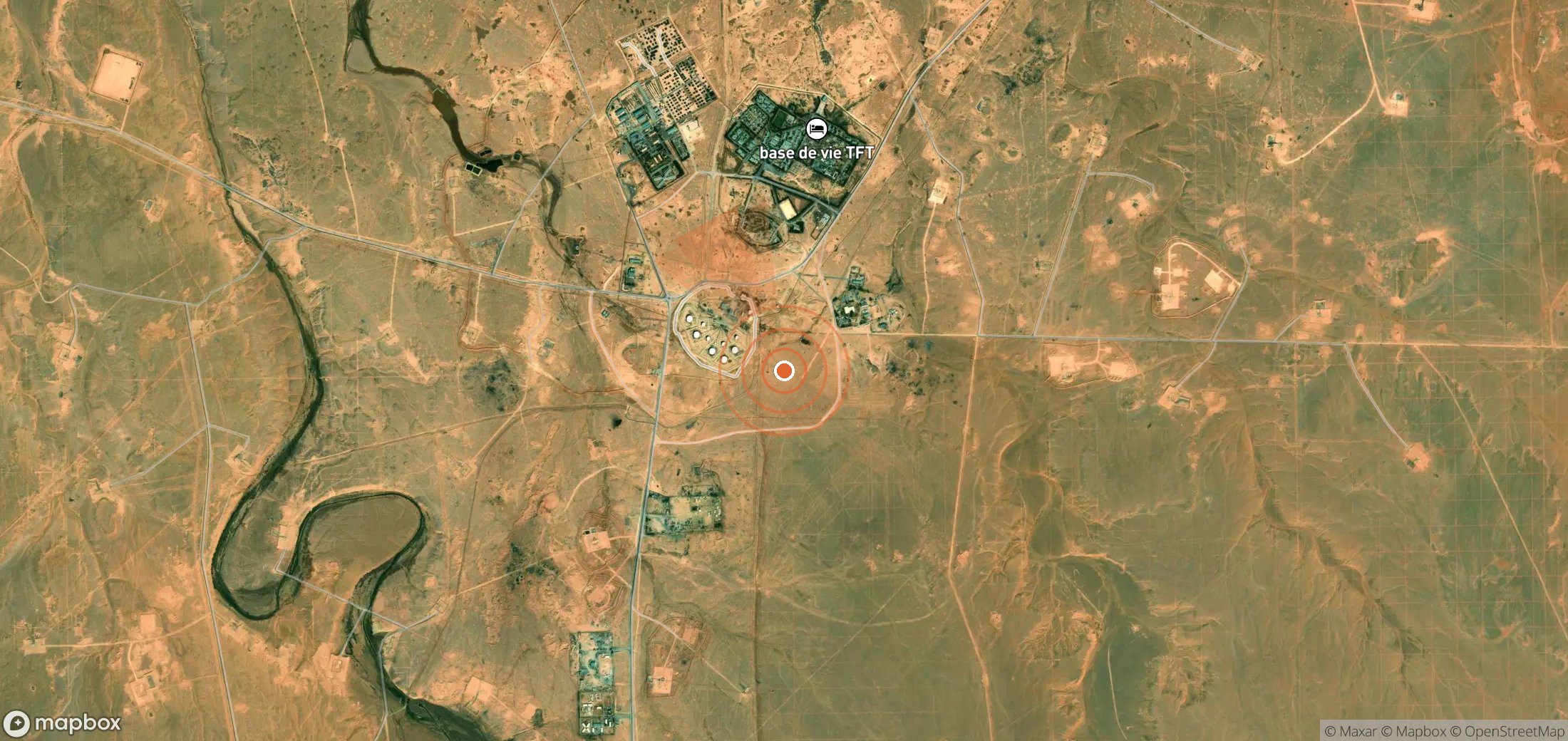 Satellite map of methane plume locations in Algeria