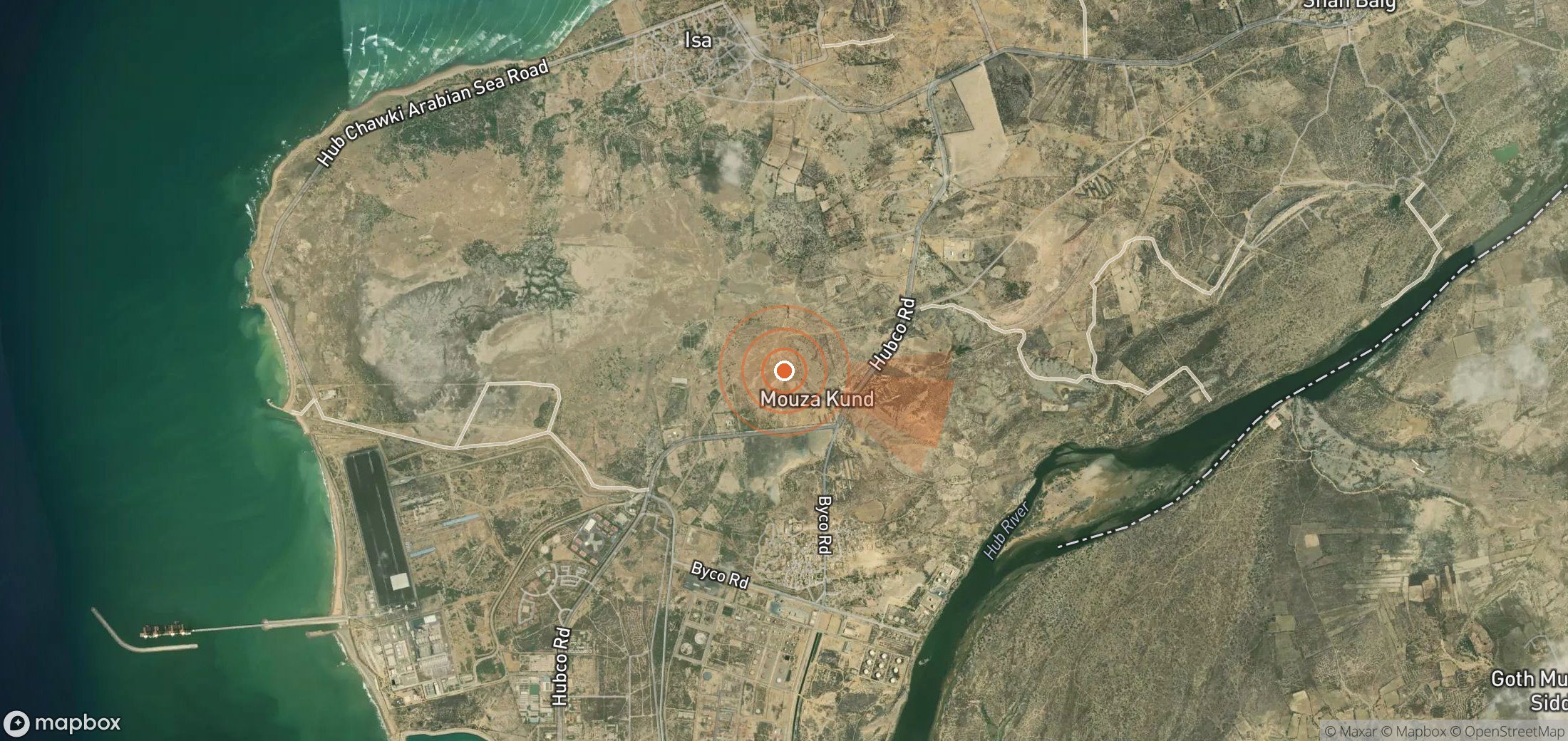 Satellite map of methane plume locations in Pakistan