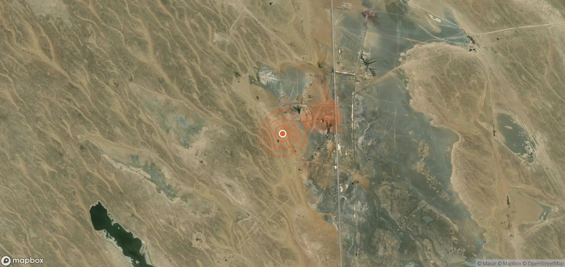Satellite map of methane plume locations in Turkmenistan