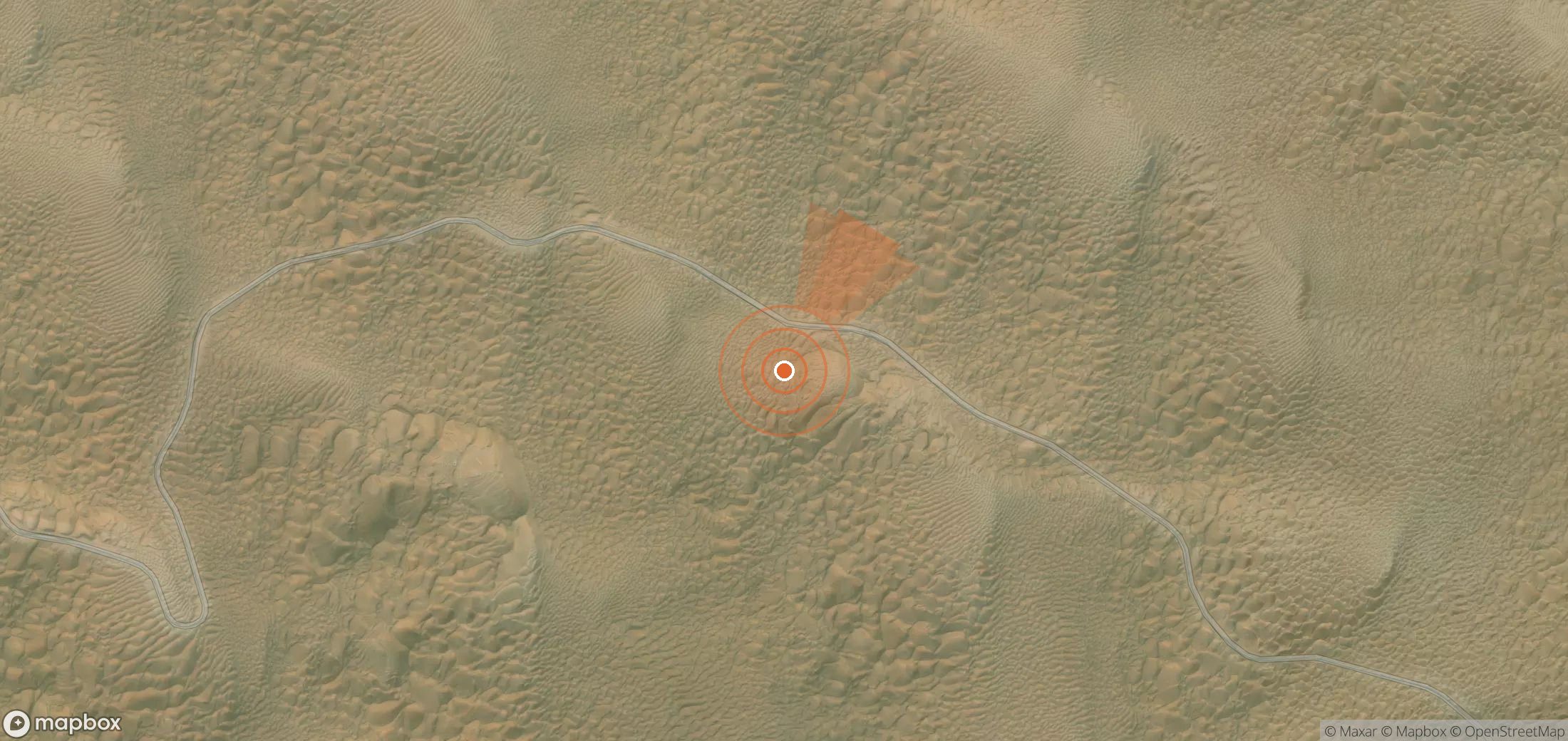 Satellite map of methane plume locations in China
