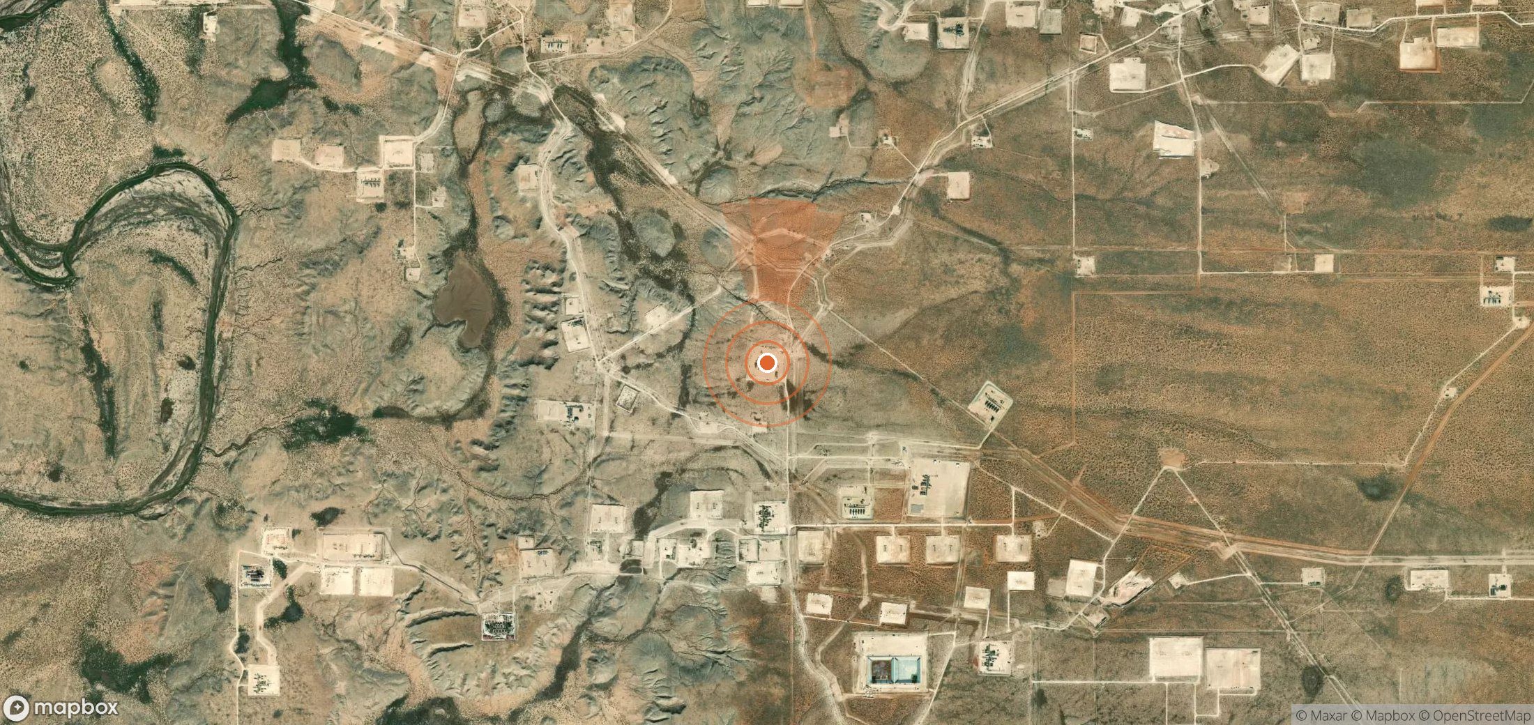 Satellite map of methane plume locations in United States