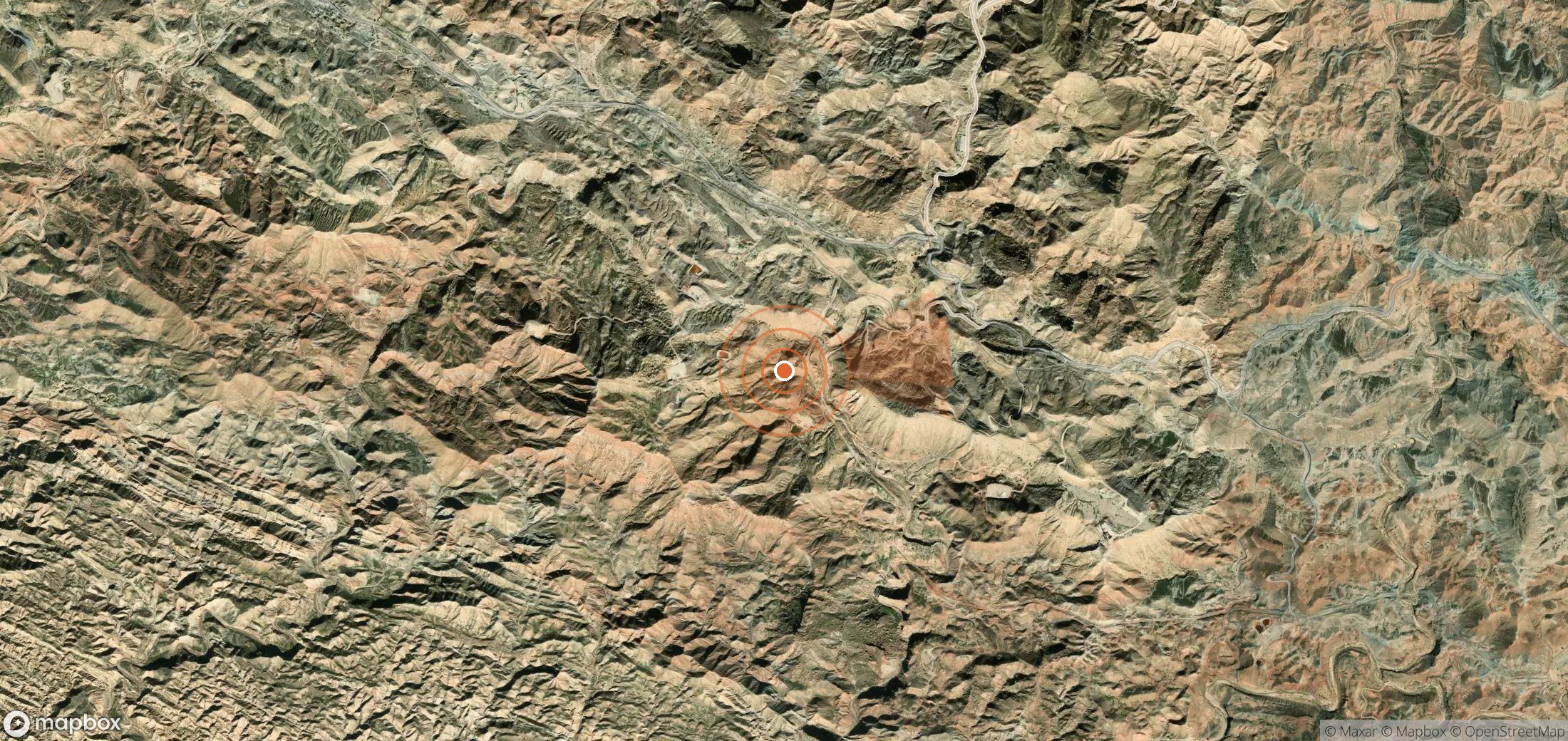 Satellite map of methane plume locations in Iran