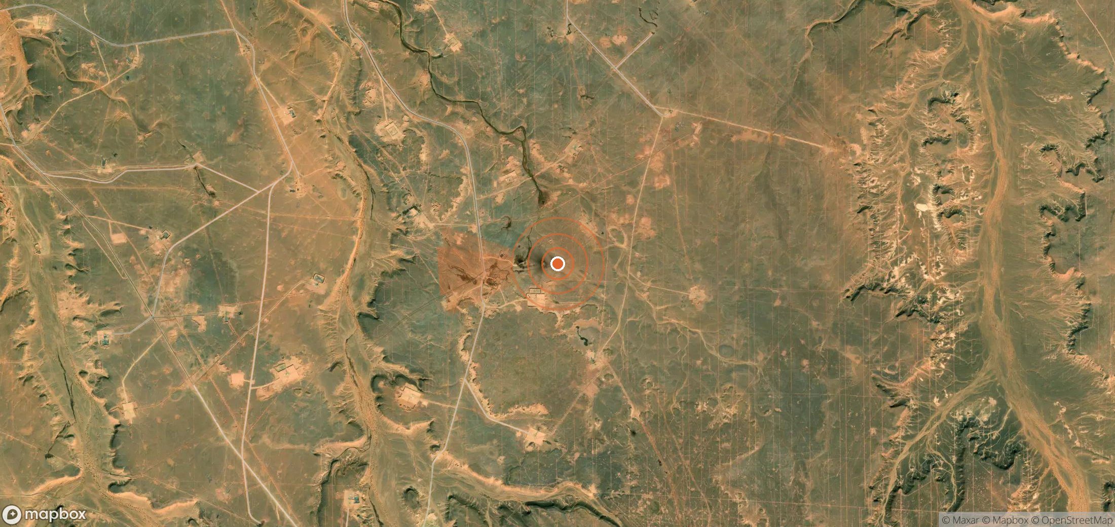 Satellite map of methane plume locations in Algeria