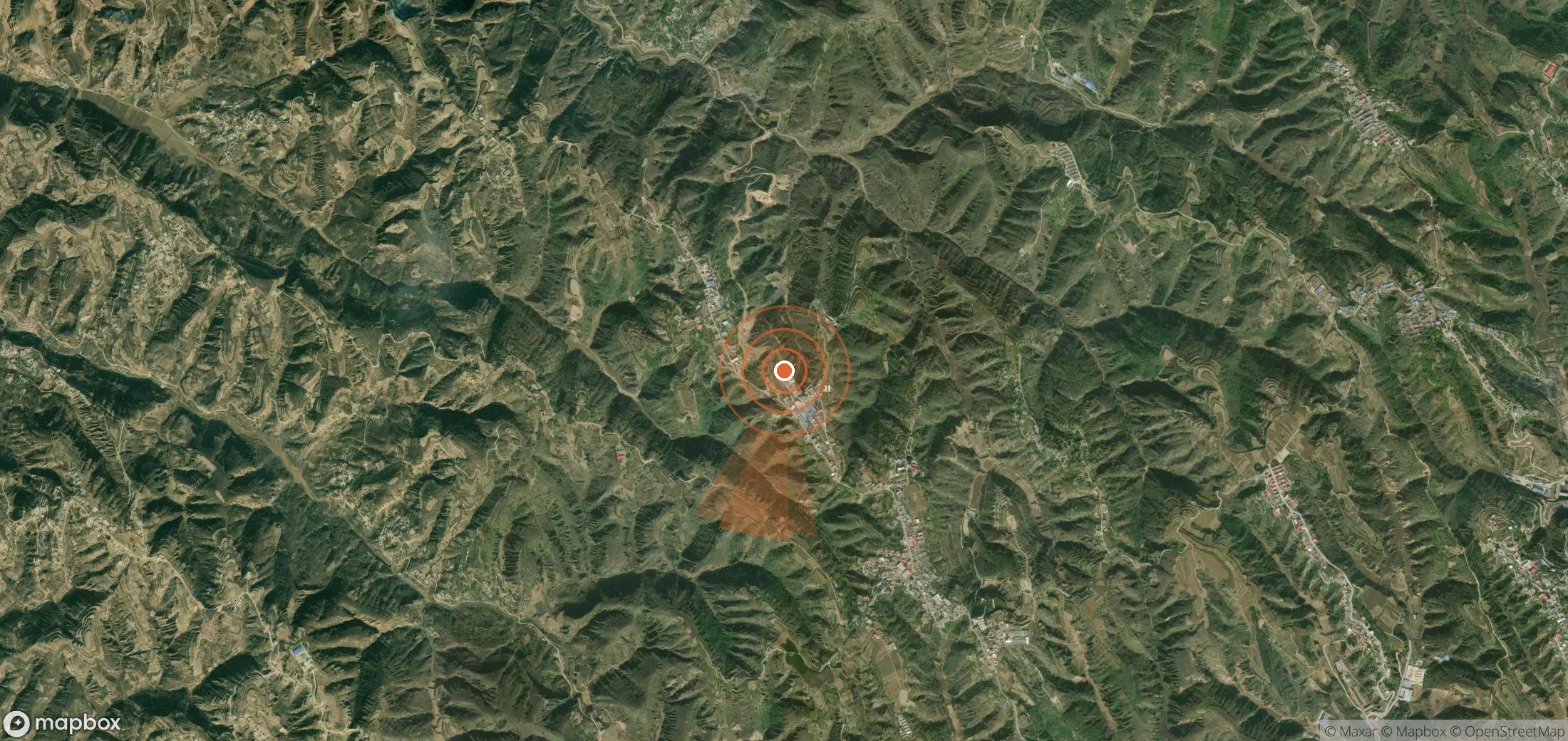 Mapa satelital de plumas de metano en China