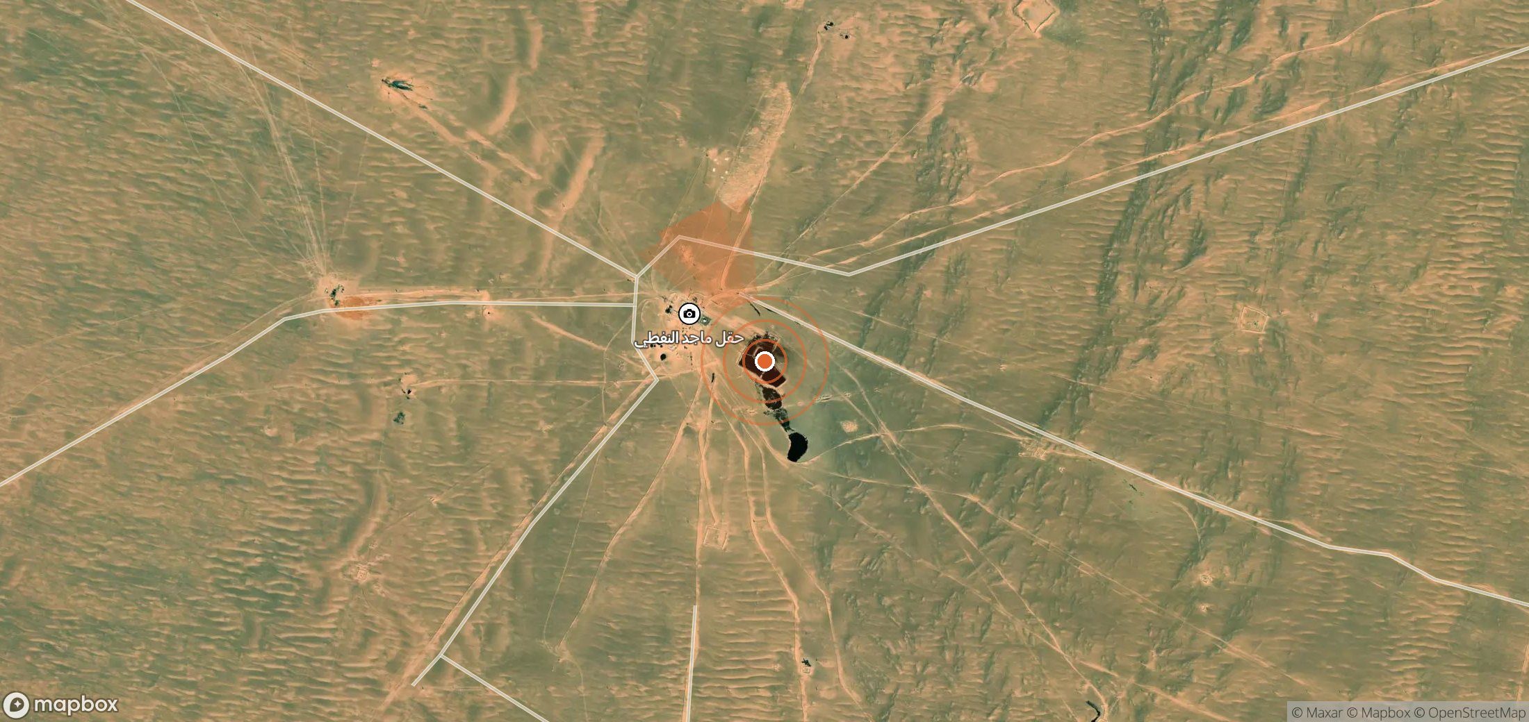 Satellite map of methane plume locations in Libya