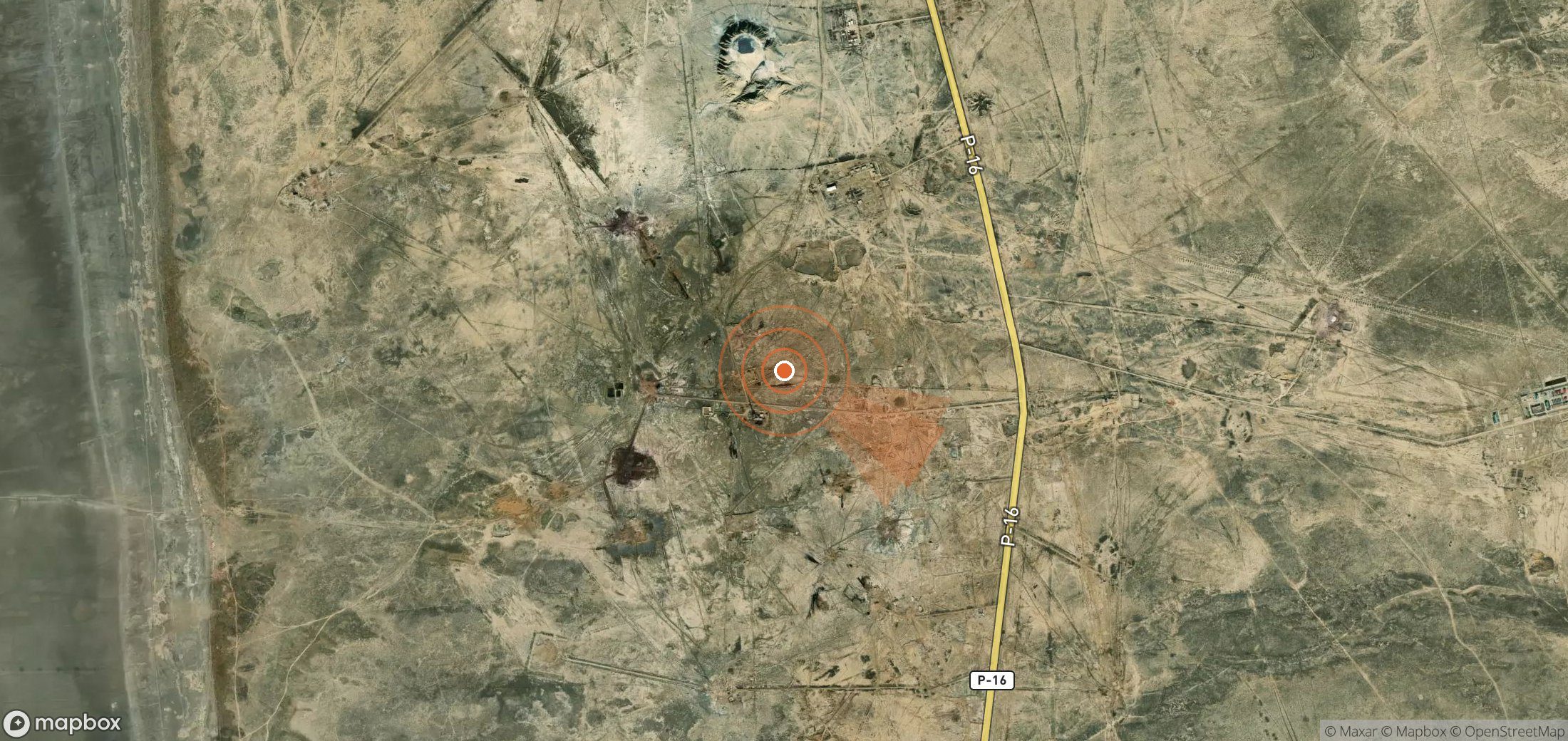 Satellite map of methane plume locations in Turkmenistan