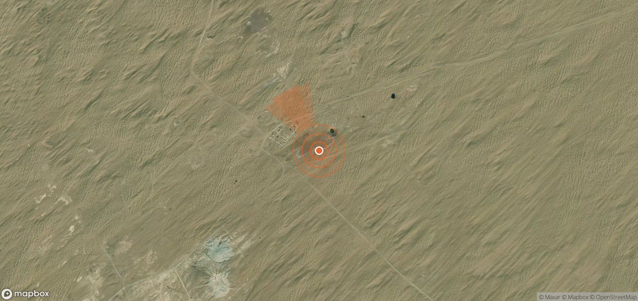 Satellite map of methane plume locations in Turkmenistan