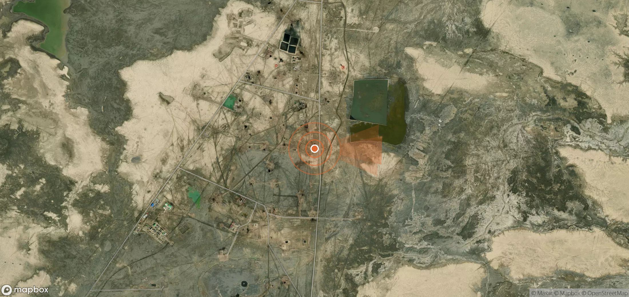 Mapa satelital de plumas de metano en Turkmenistán