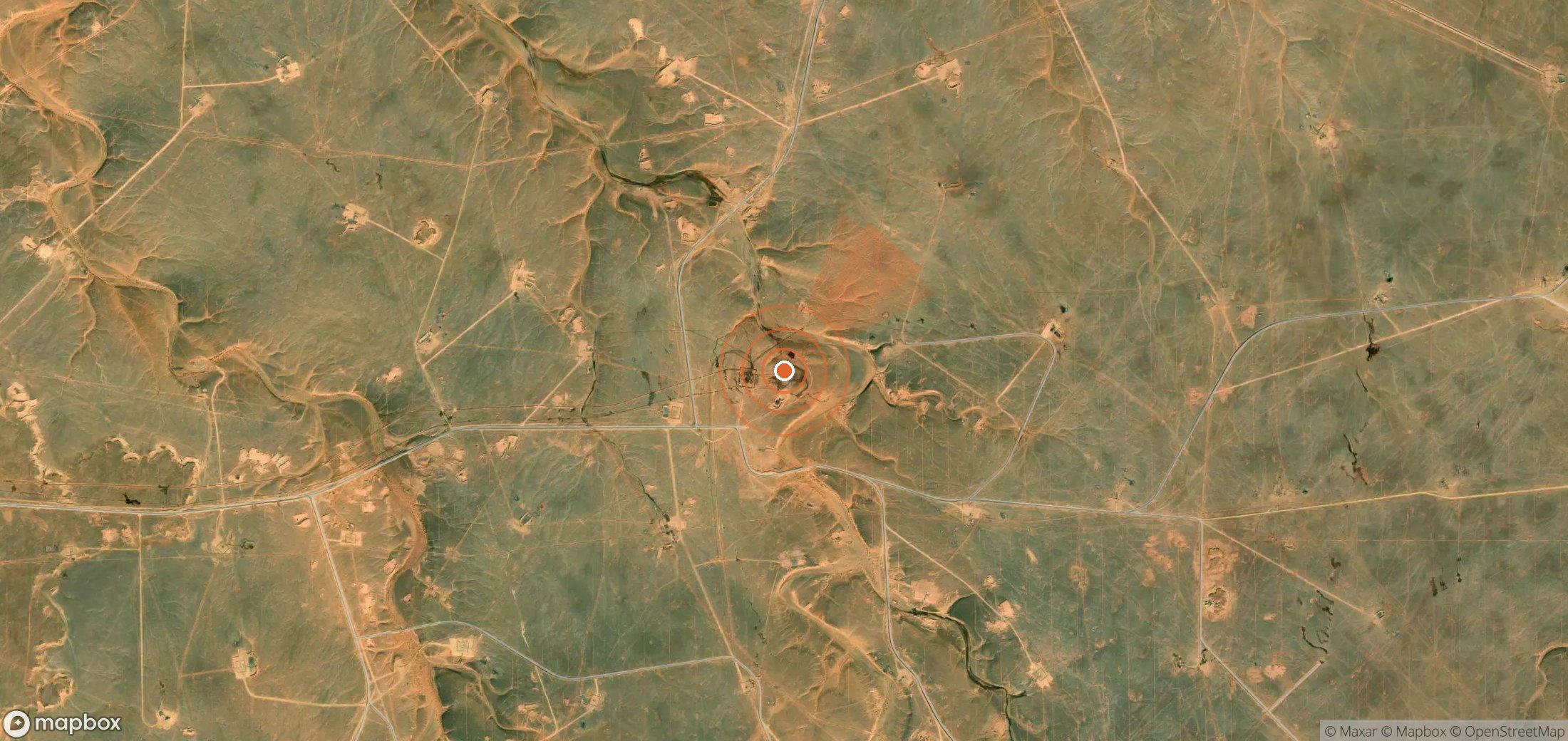 Mapa satelital de plumas de metano en Argelia