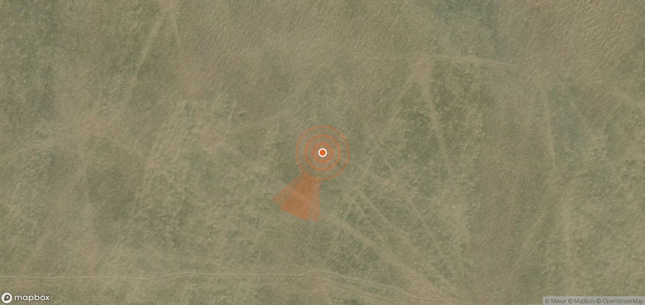 Satellite map of methane plume locations in Turkmenistan