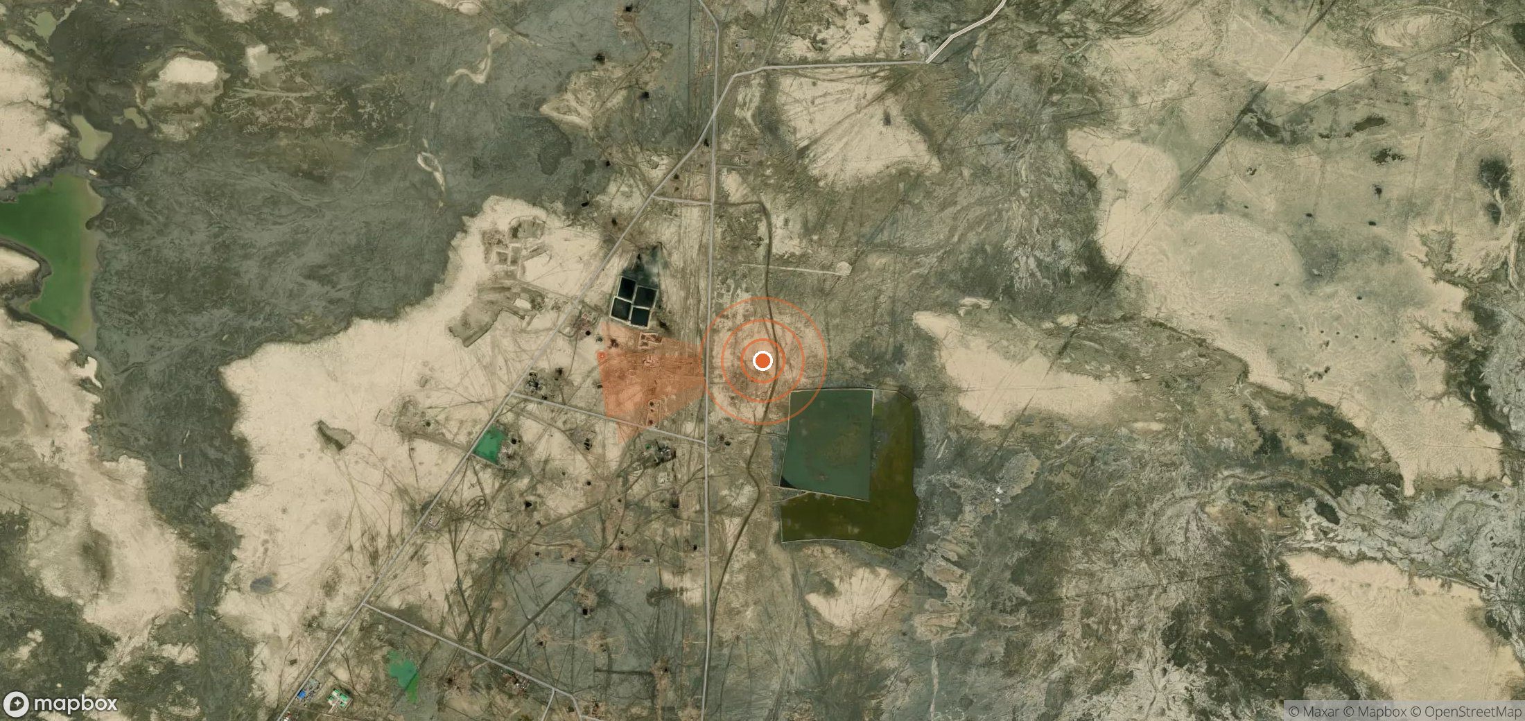 Satellite map of methane plume locations in Turkmenistan