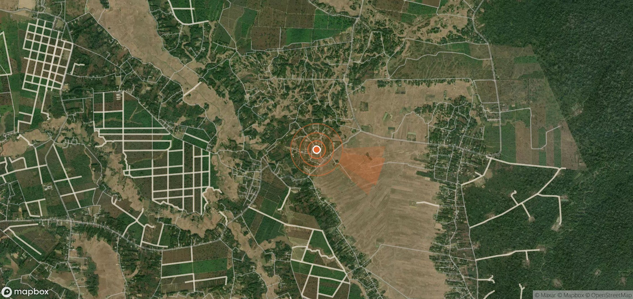 Satellite map of methane plume locations in India