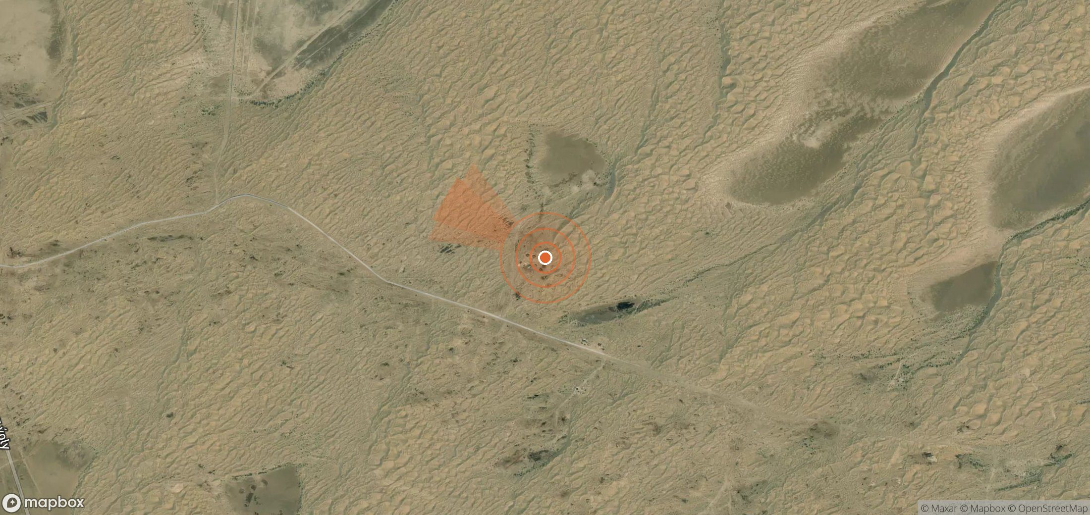 Mapa satelital de plumas de metano en Turkmenistán